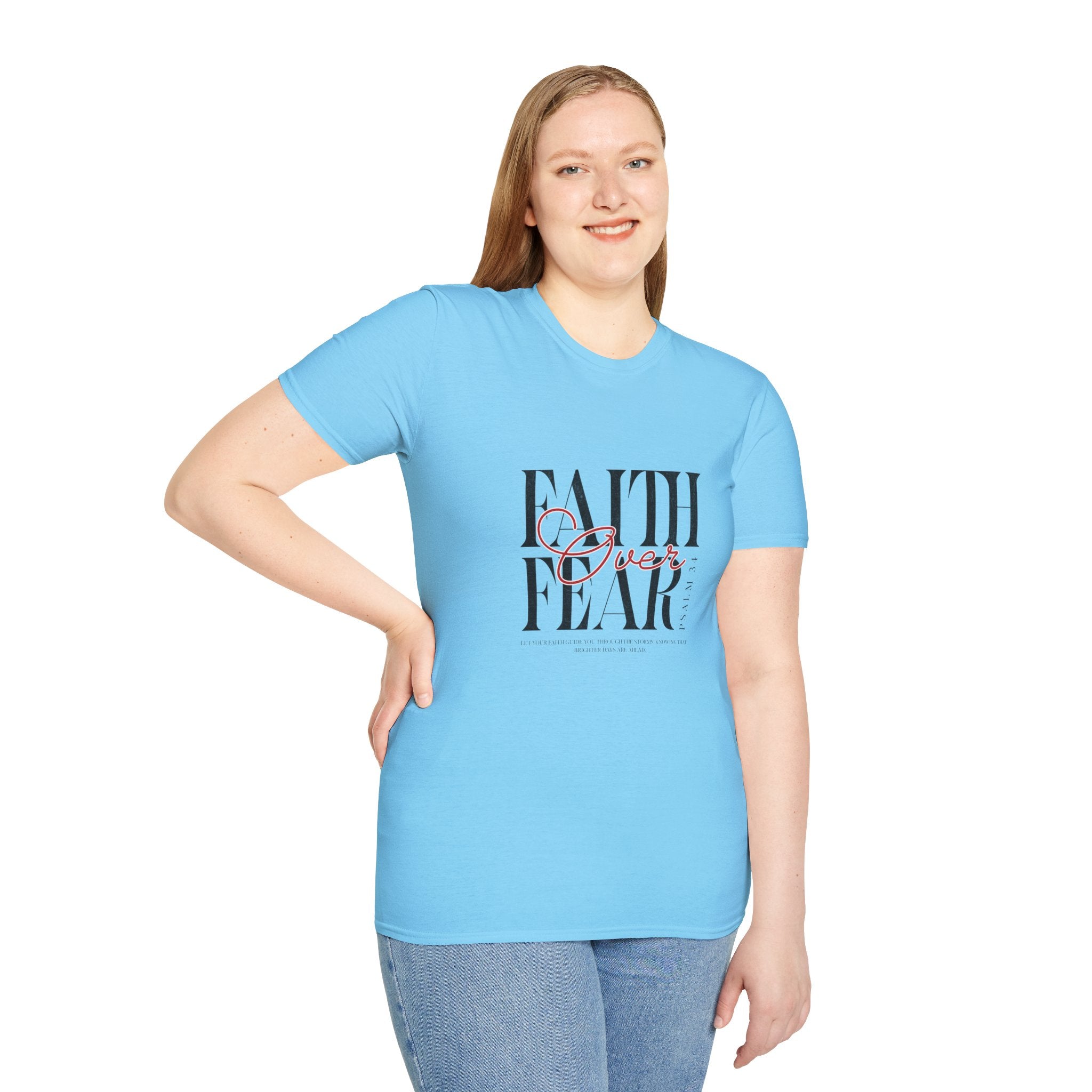 Faith Over Fear Unisex Softstyle T-Shirt | Inspirational Tee, Motivational Apparel, Gift for Friends, Casual Wear, Everyday Comfort