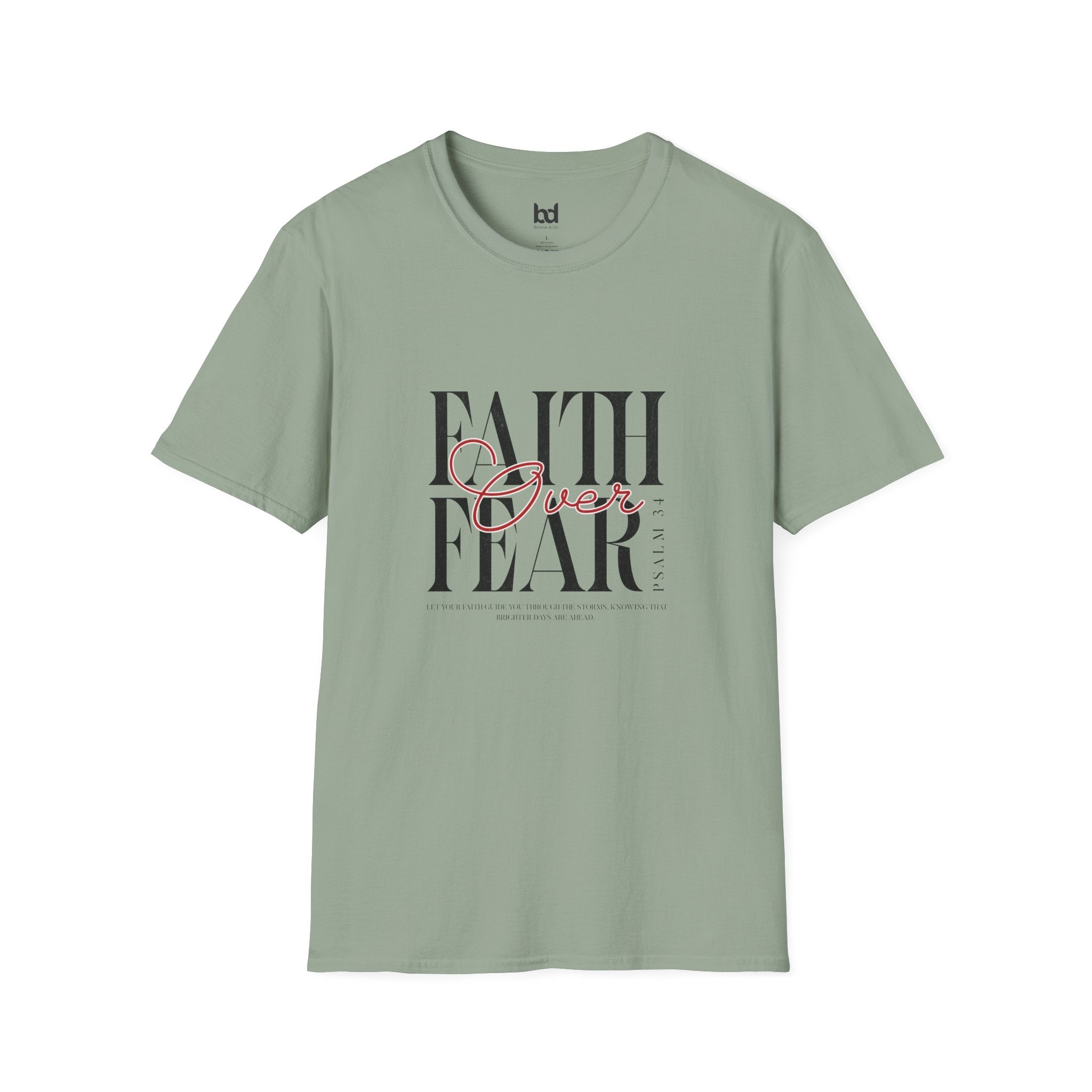 Faith Over Fear Unisex Softstyle T-Shirt | Inspirational Tee, Motivational Apparel, Gift for Friends, Casual Wear, Everyday Comfort