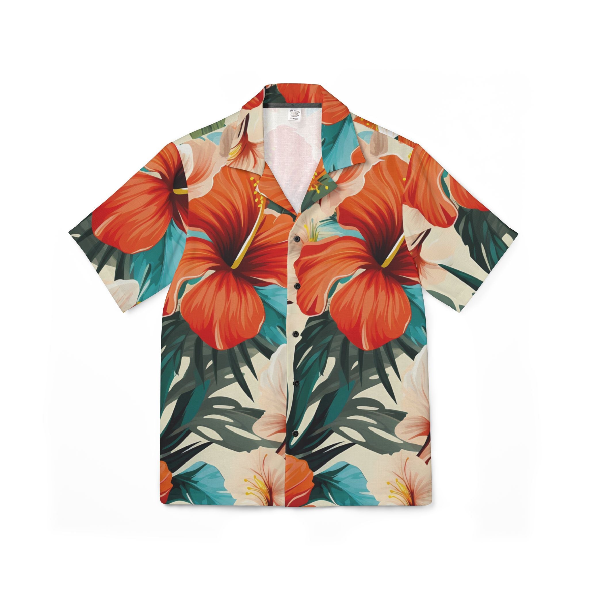 Vibrant Hibiscus: The Casual Hawaiian Shirt - Perfect for Summer Luau and Beach Parties
