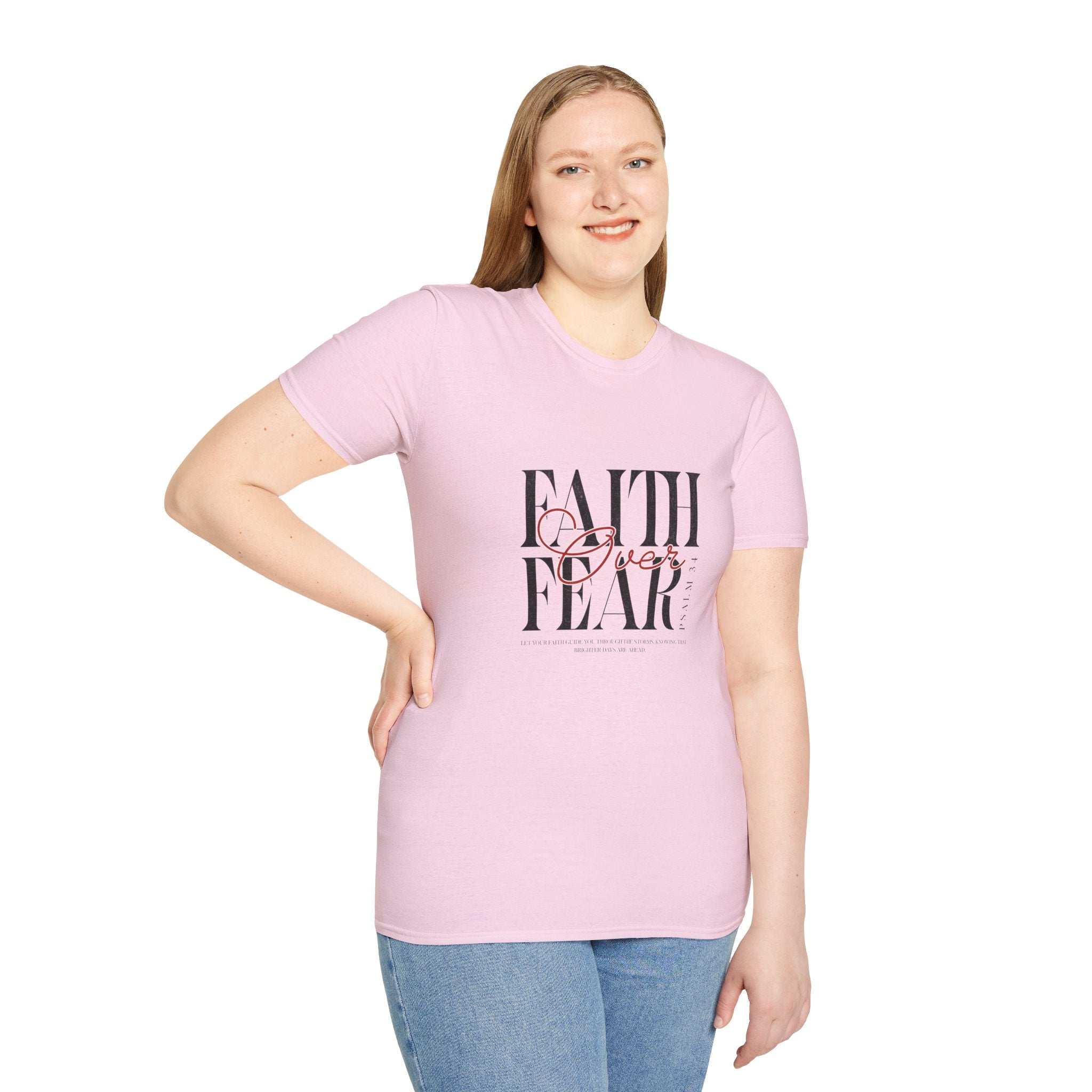 Faith Over Fear Unisex Softstyle T-Shirt | Inspirational Tee, Motivational Apparel, Gift for Friends, Casual Wear, Everyday Comfort