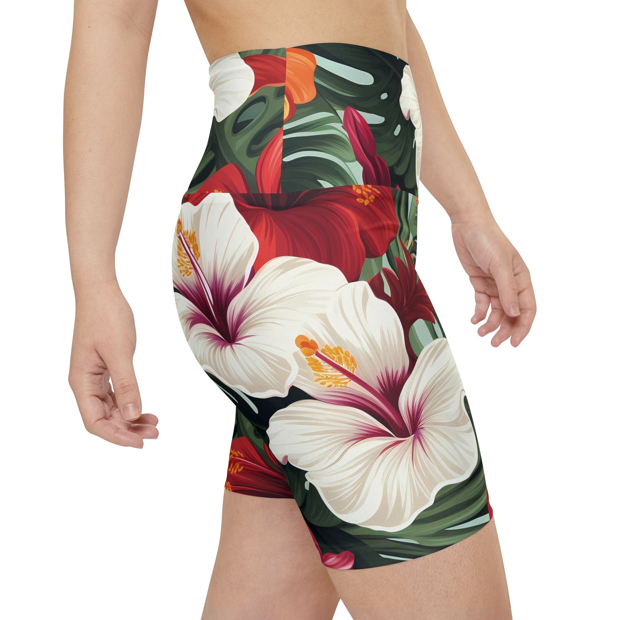 Tropical Floral Women's Workout Shorts | Fitness Activewear | Summer Vibes
