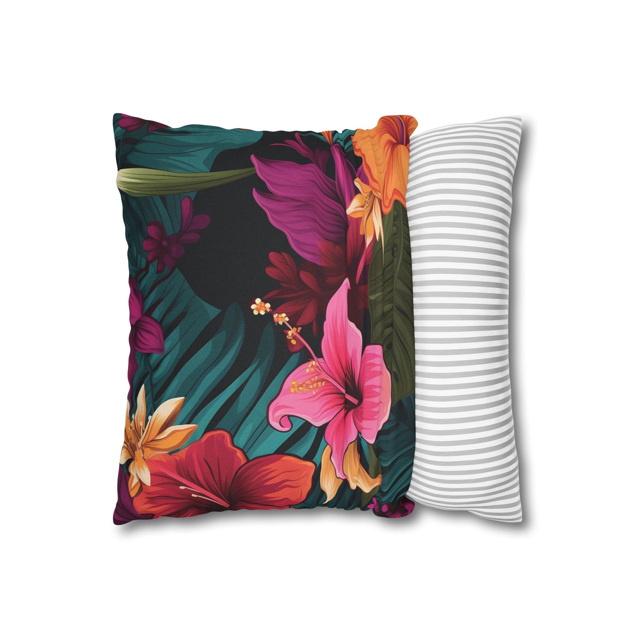 Tropical Floral Square Pillowcase - Vibrant Home Decor for Summer Vibes