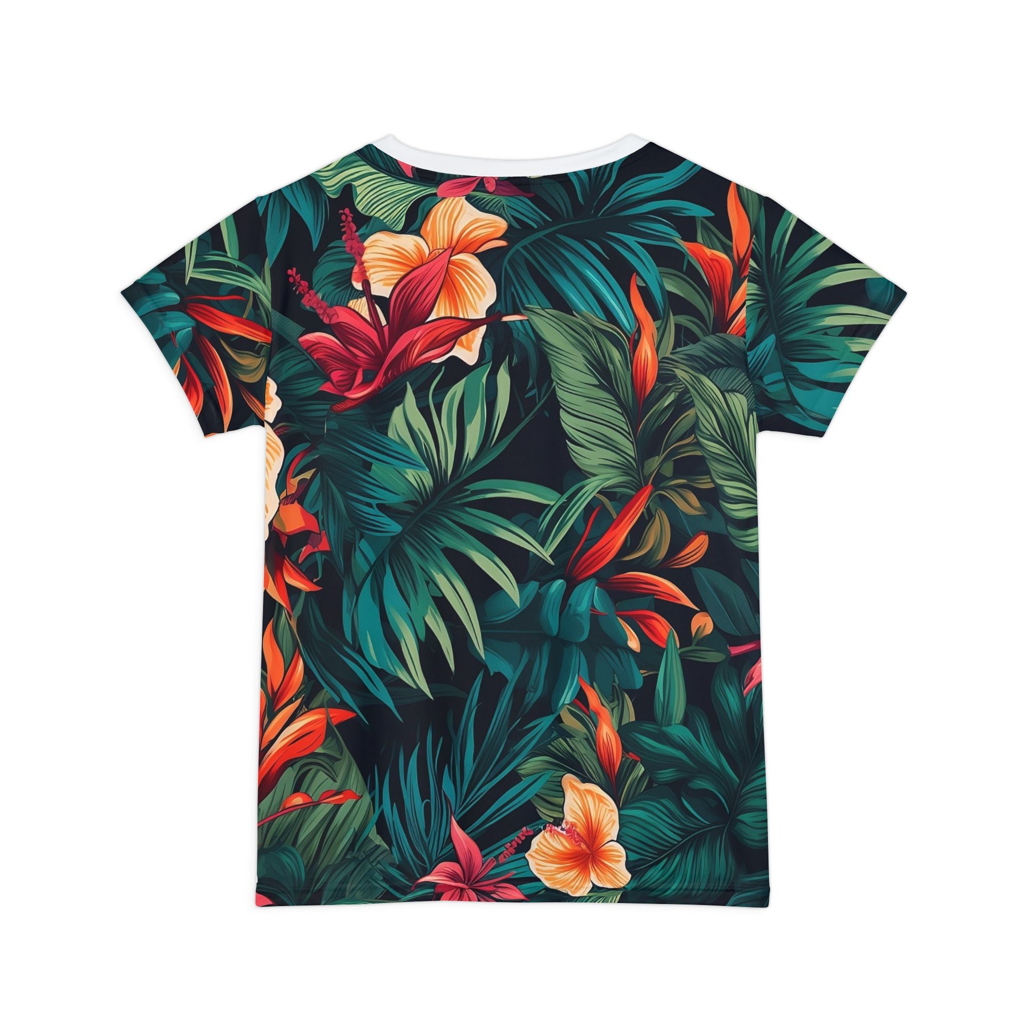 Tropical Floral Women's Short Sleeve Shirt – Perfect for Summer Events and Casual Wear