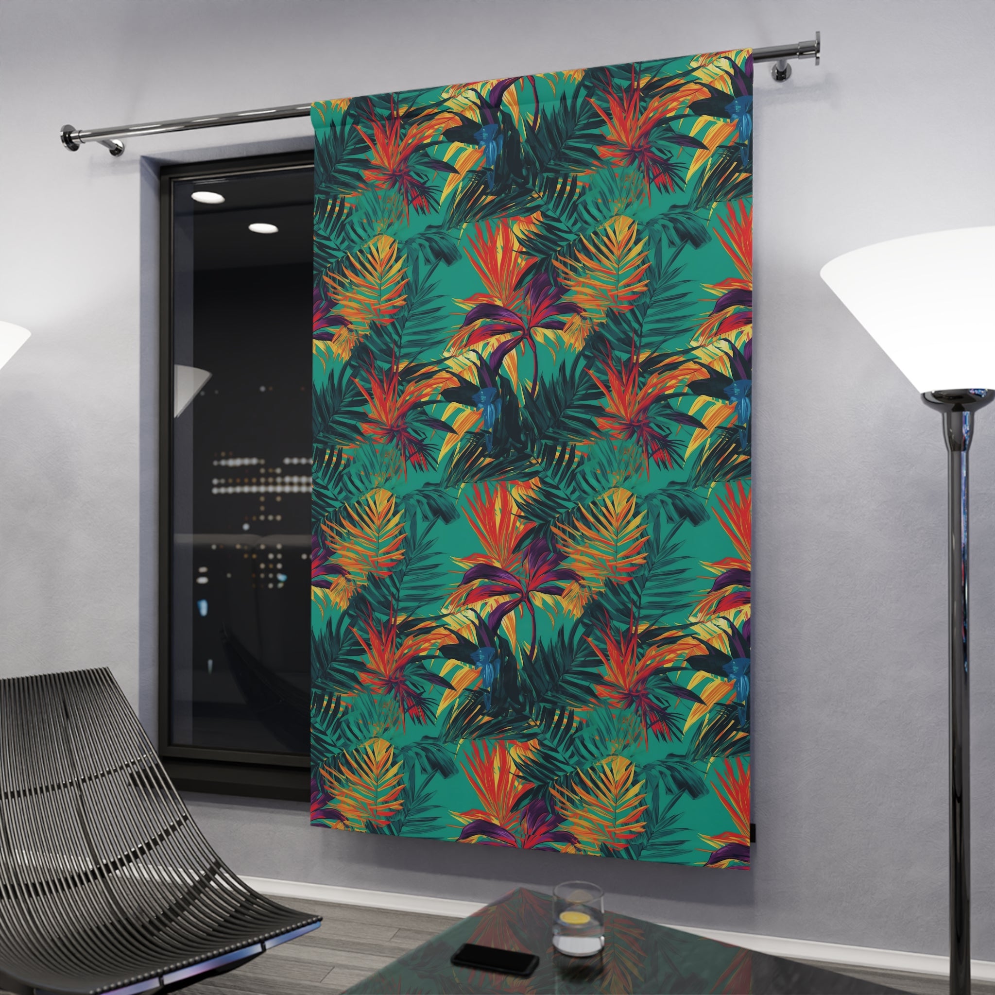 Tropical Floral Window Curtain - Vibrant Home Decor for Relaxation & Celebration