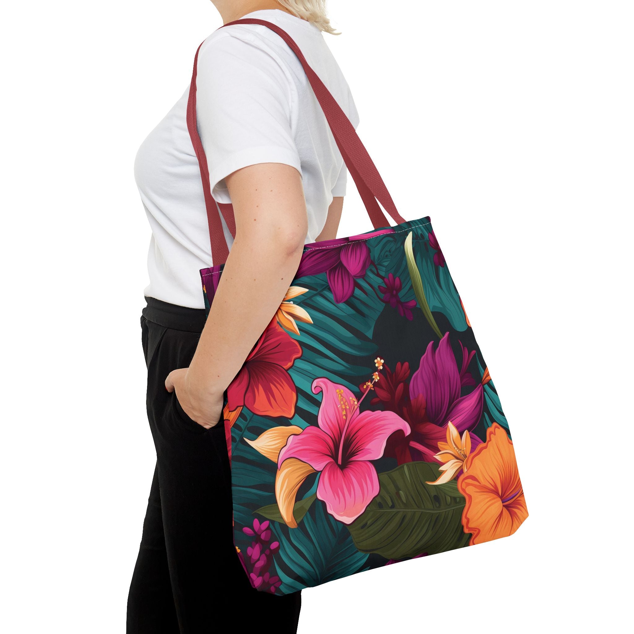 Tropical Floral Tote Bag - Perfect for Beach Days & Summer Outings
