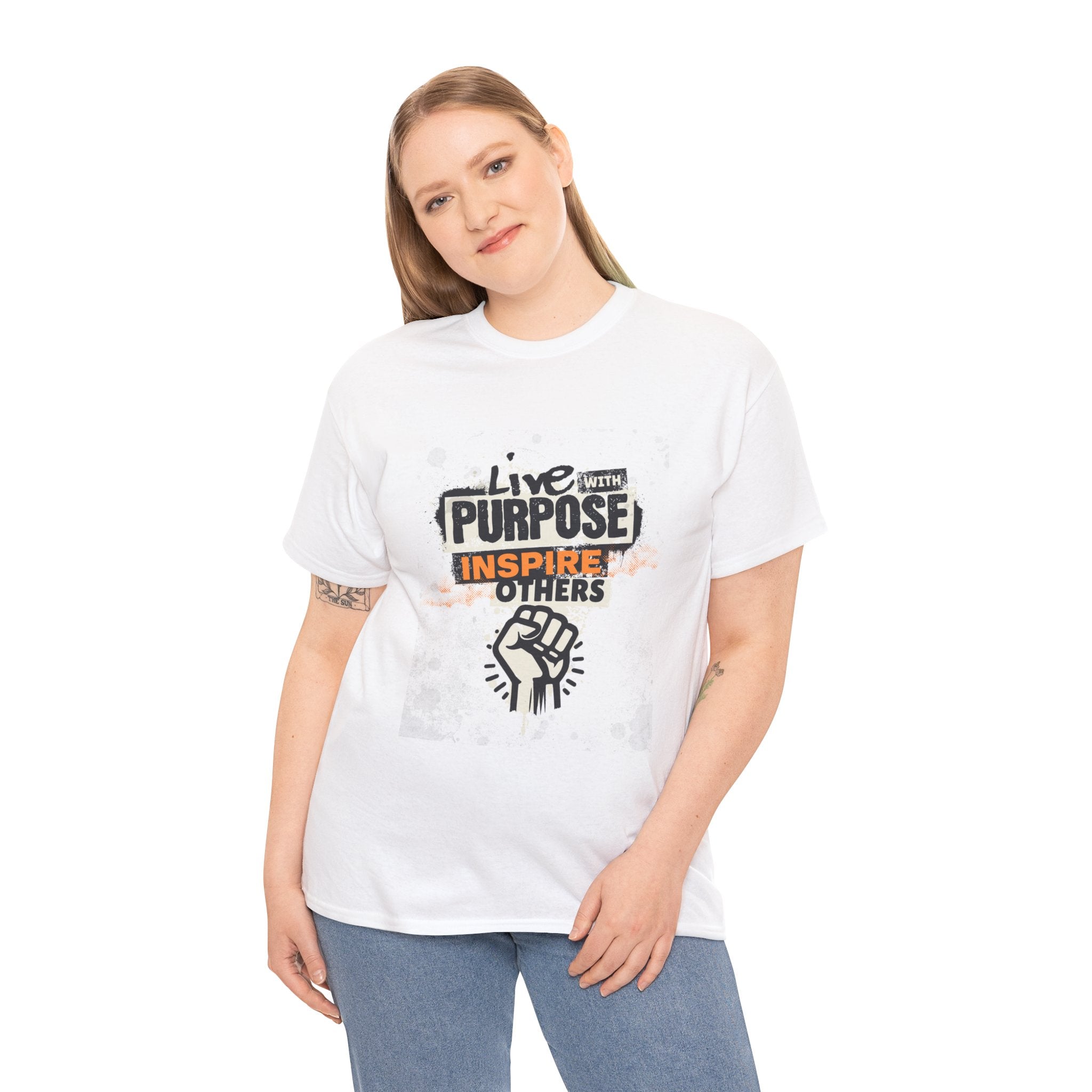 Live with Purpose Unisex Heavy Cotton Tee - Inspire Others Tee Shirt