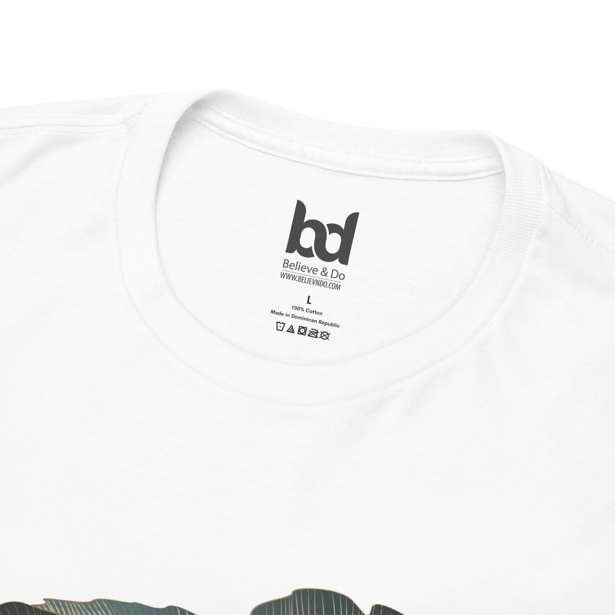 Belive.Do.Conquer Unisex Heavy Cotton Tee - Artistic Leaf Design