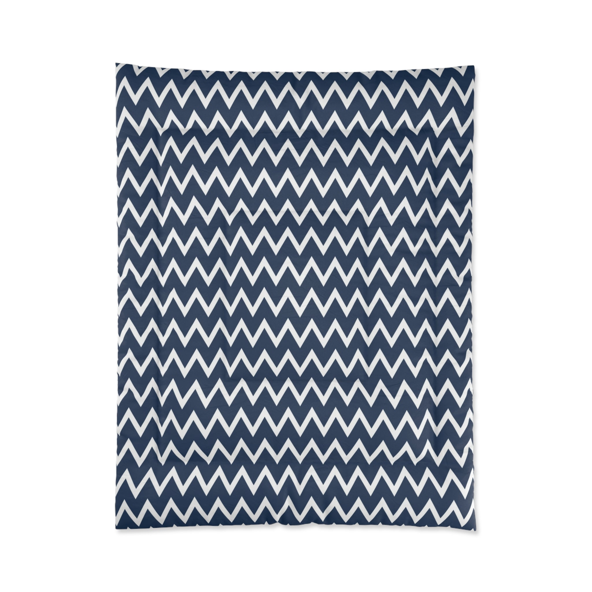 Navy Zigzag Comforter for Cozy Living Spaces