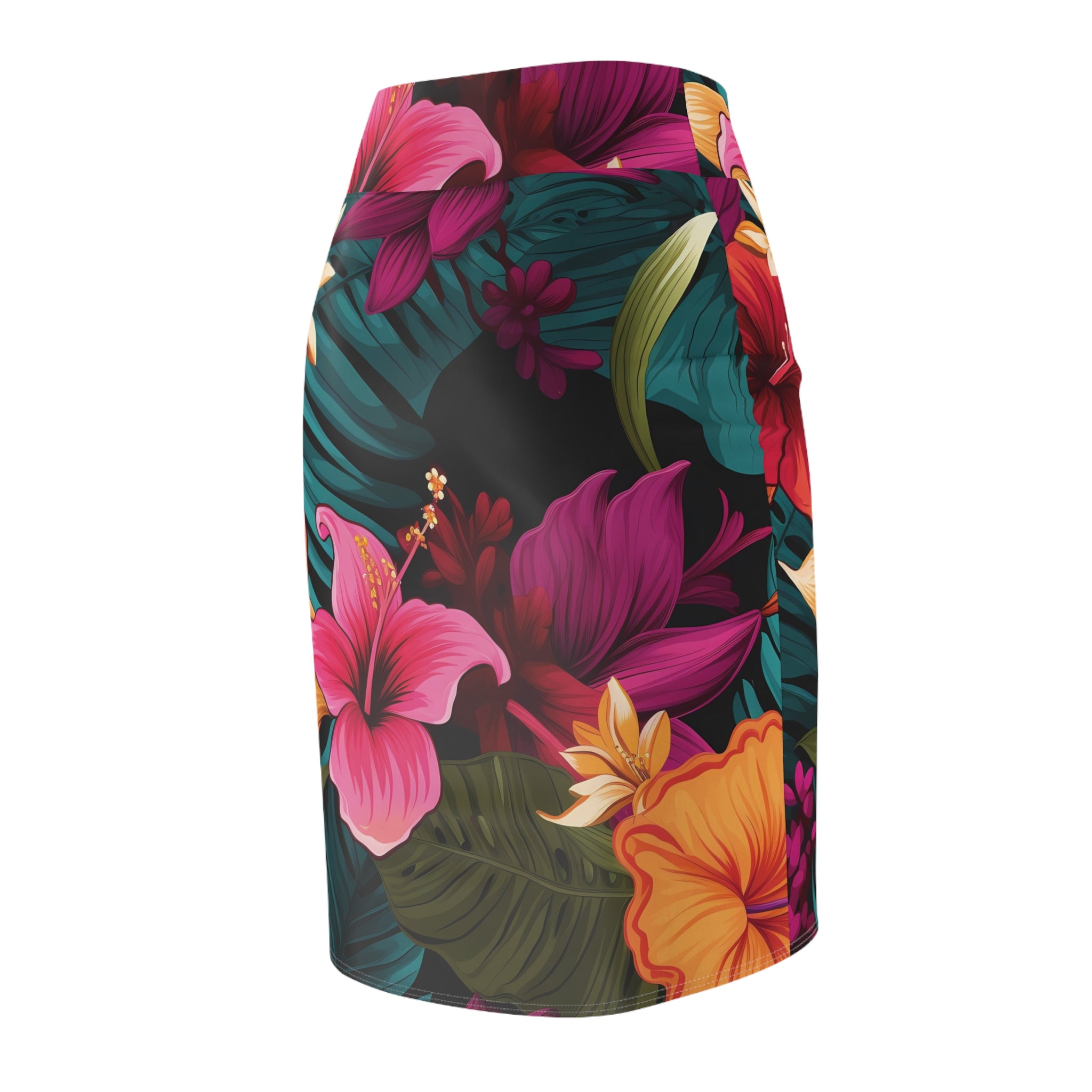 Tropical Floral Women's Pencil Skirt - Summer Floral Print for Stylish Outfits