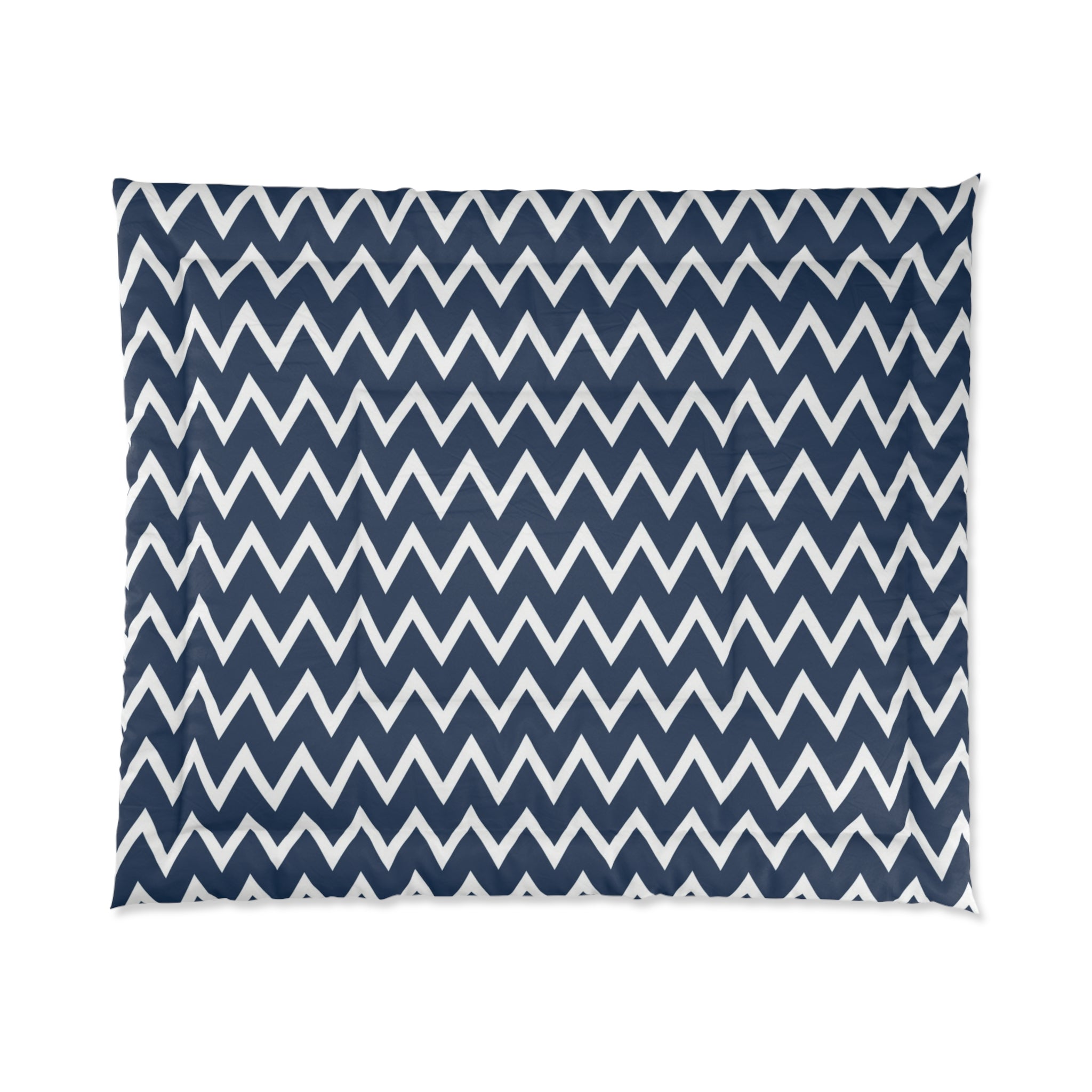 Navy Zigzag Comforter for Cozy Living Spaces
