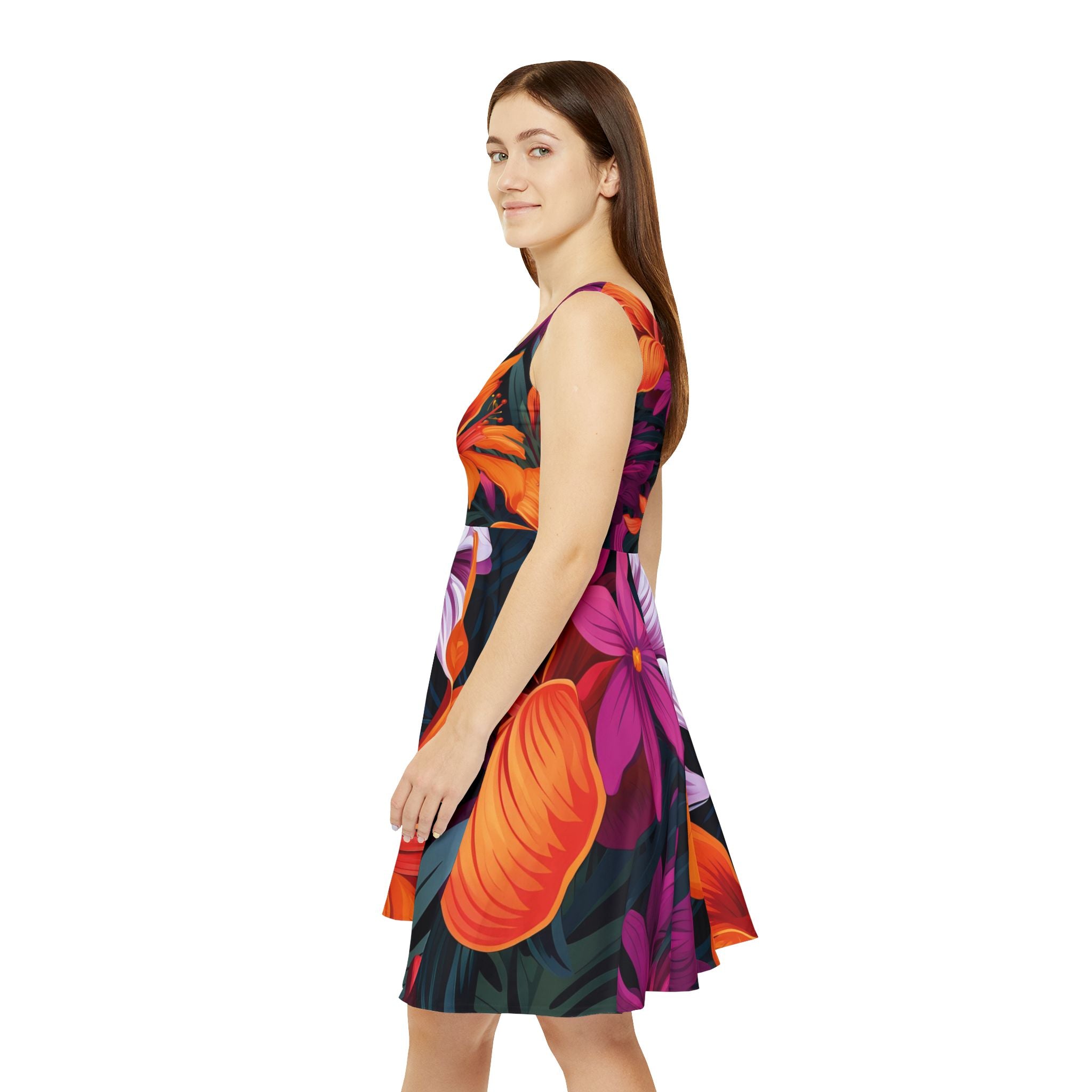 Vibrant Floral Women's Skater Dress - Perfect for Summer Outings