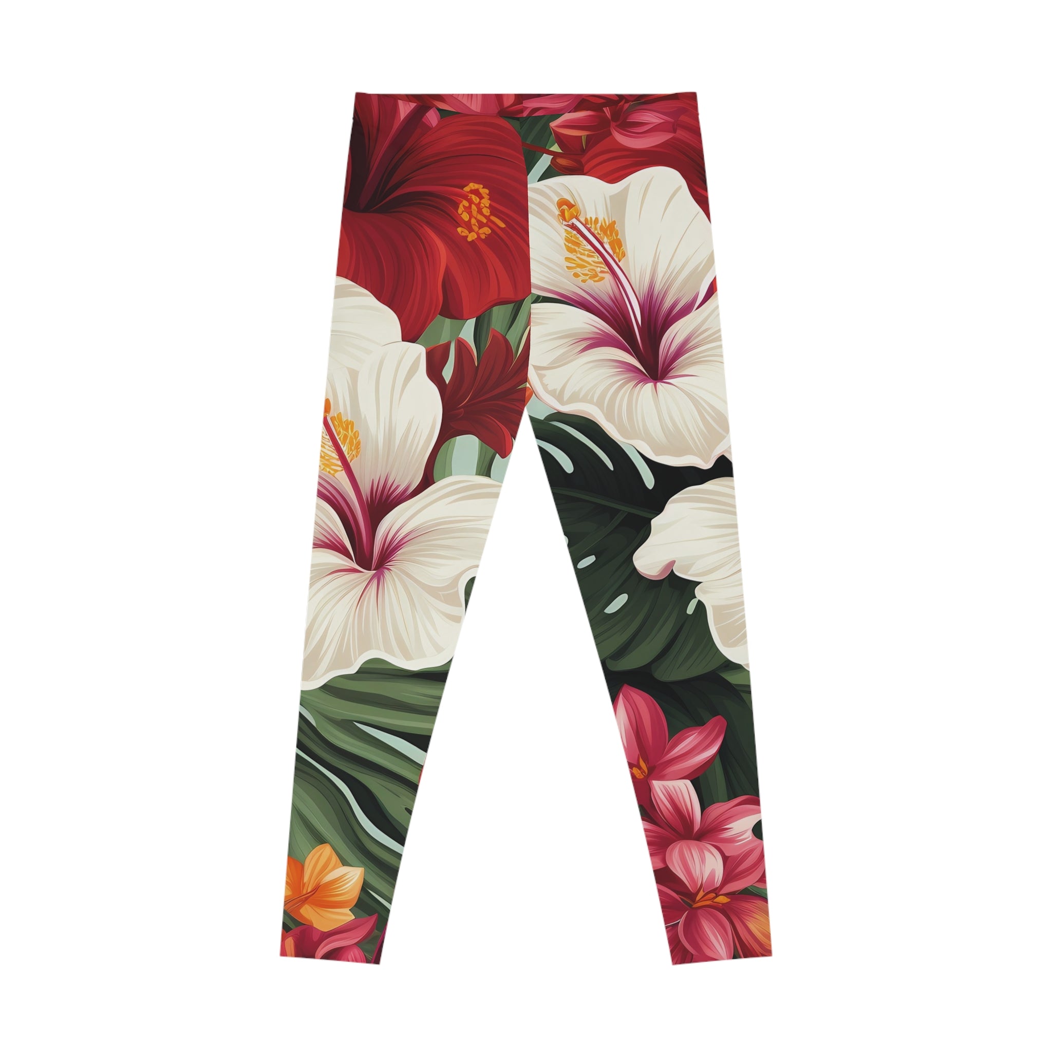Tropical Floral Stretchy Leggings - Perfect for Yoga & Casual Wear