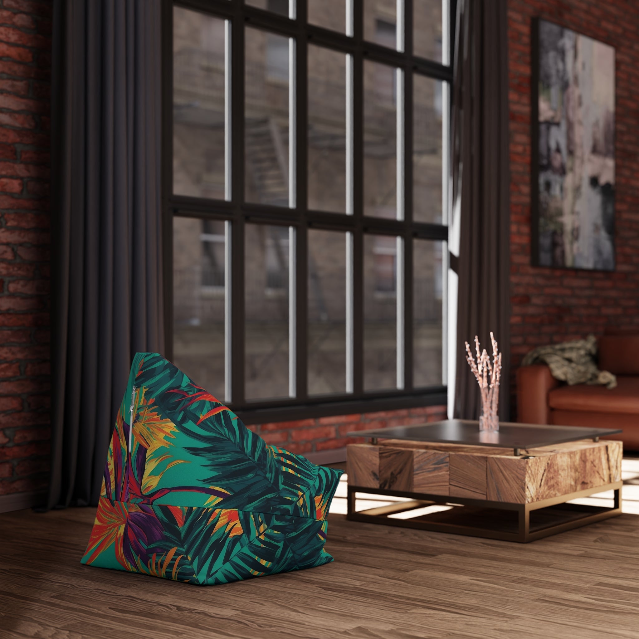 Tropical Floral Bean Bag Chair Cover - Relaxing and Fun Home Décor