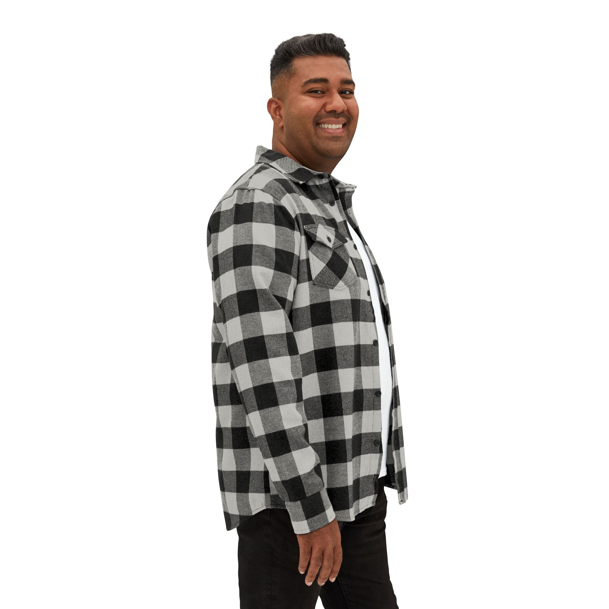 Cozy Comfort with a Purpose: The "Believe & Do" Unisex Flannel Shirt - Cozy Black and Green Plaid Design for Everyday Wear