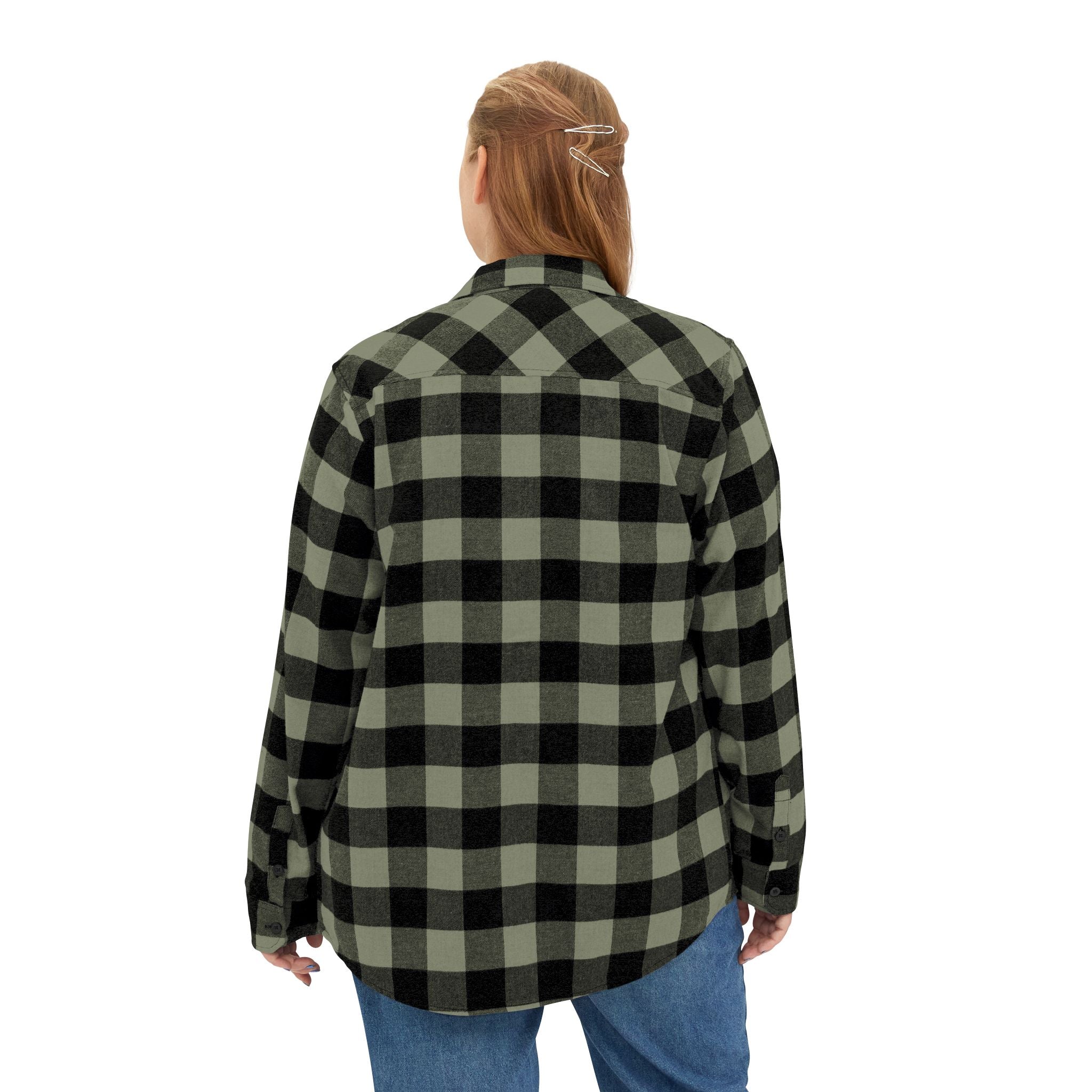 Cozy Comfort with a Purpose: The "Believe & Do" Unisex Flannel Shirt - Cozy Black and Green Plaid Design for Everyday Wear