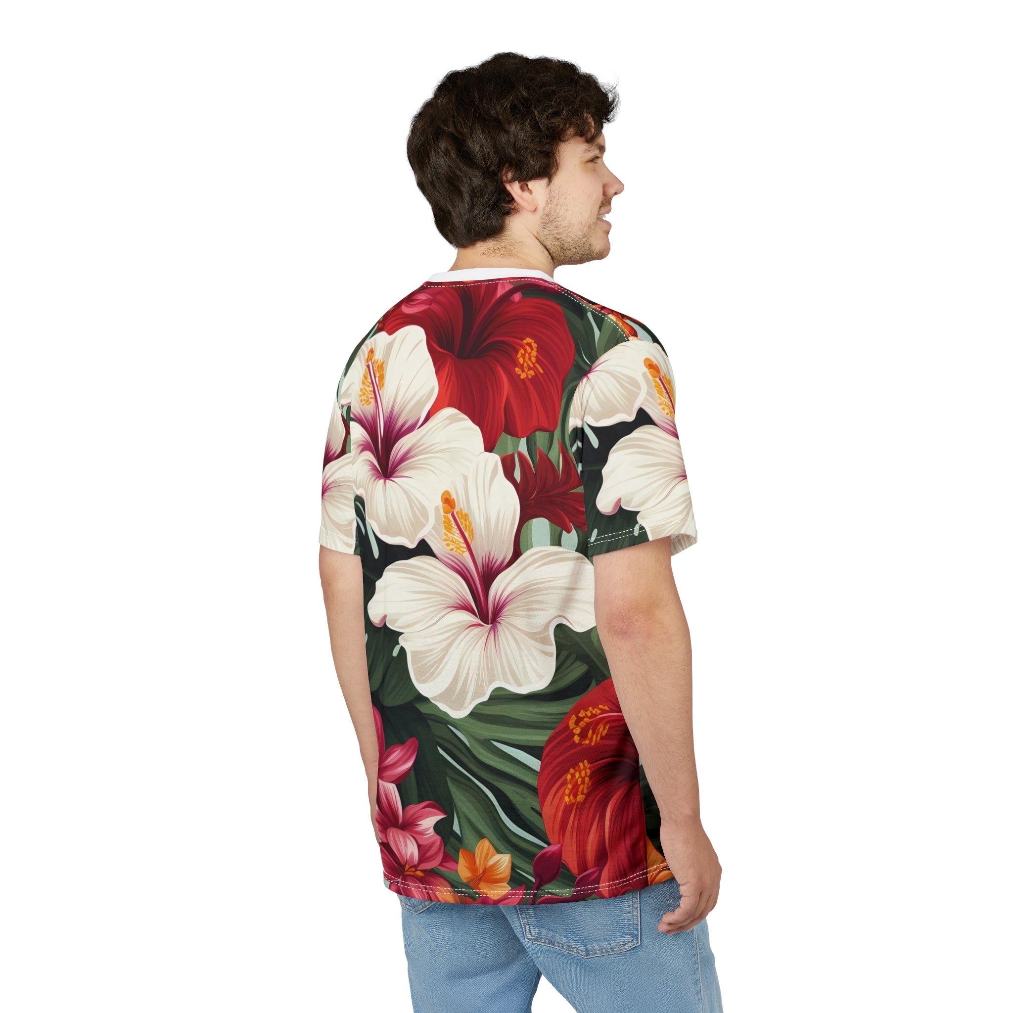 Tropical Floral Unisex Tee - Vibrant Hibiscus Design