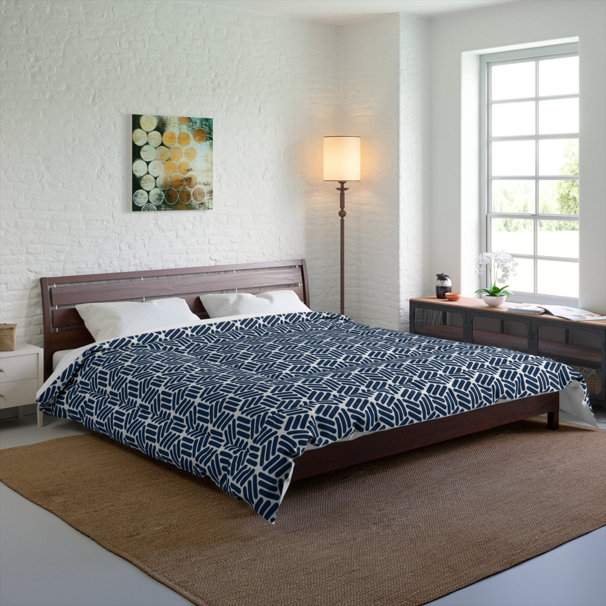 Geometric Pattern Comforter - Cozy Modern Bedding for Stylish Bedrooms