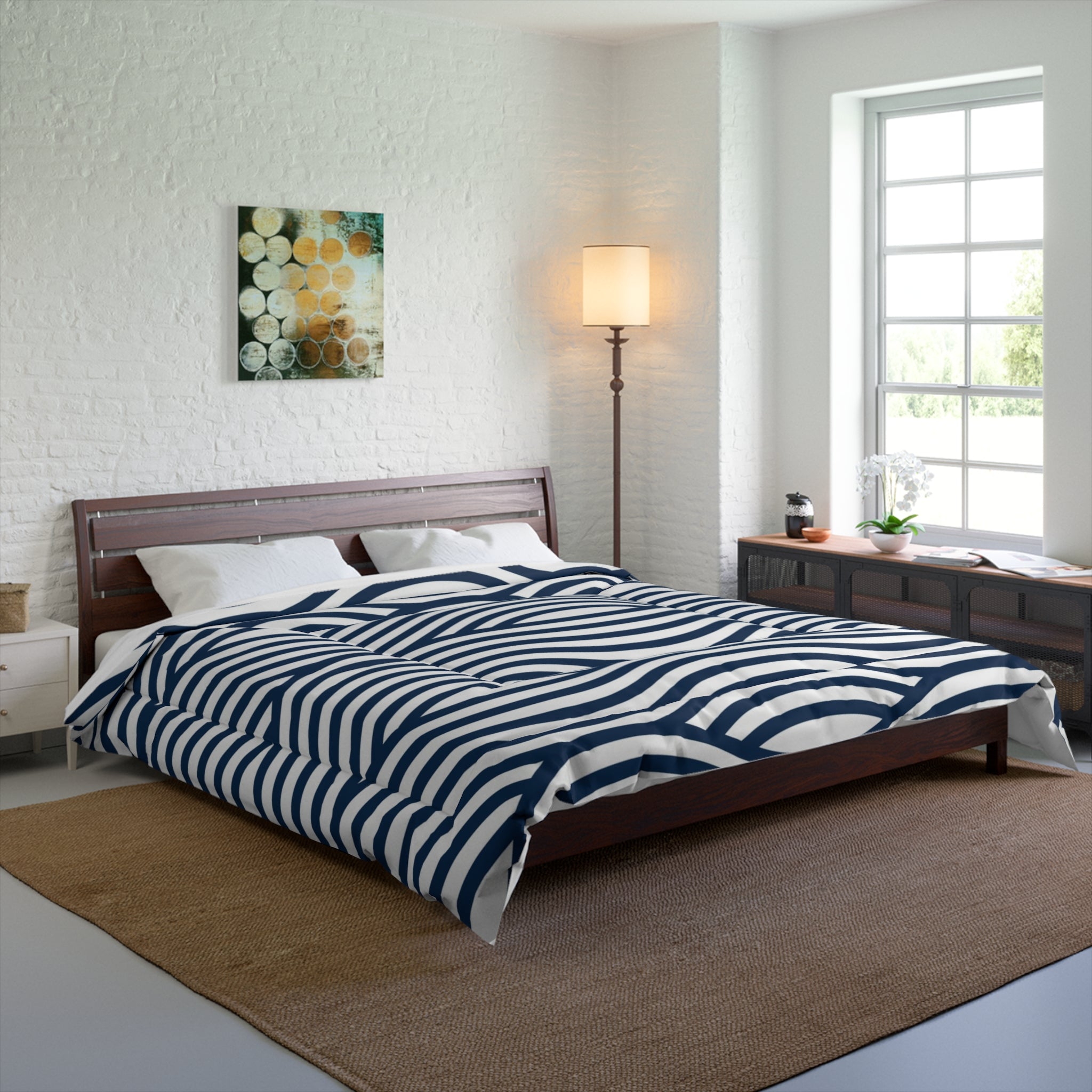 Nautical Wave Comforter - Cozy Bedding for Beach Lovers and Modern Homes