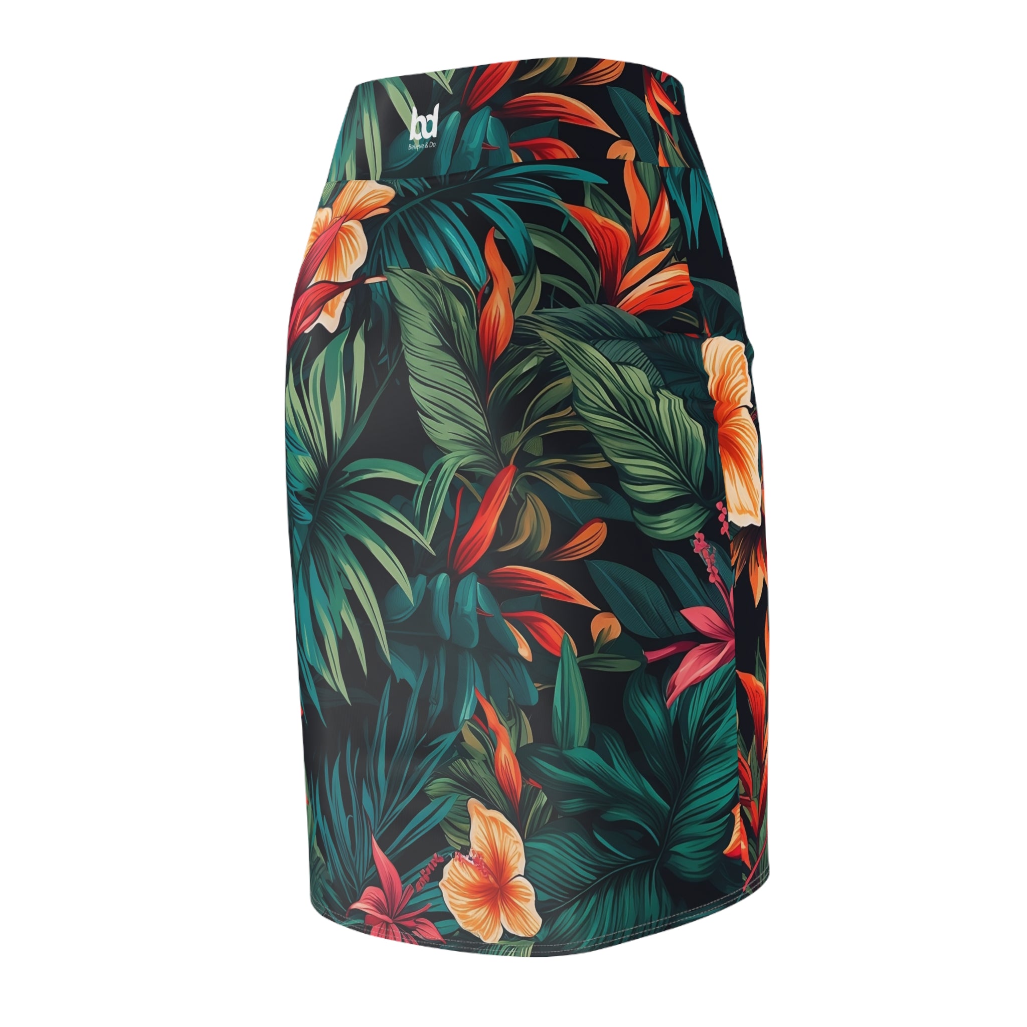 Tropical Floral Women's Pencil Skirt – Perfect for Summer Outings and Celebrations