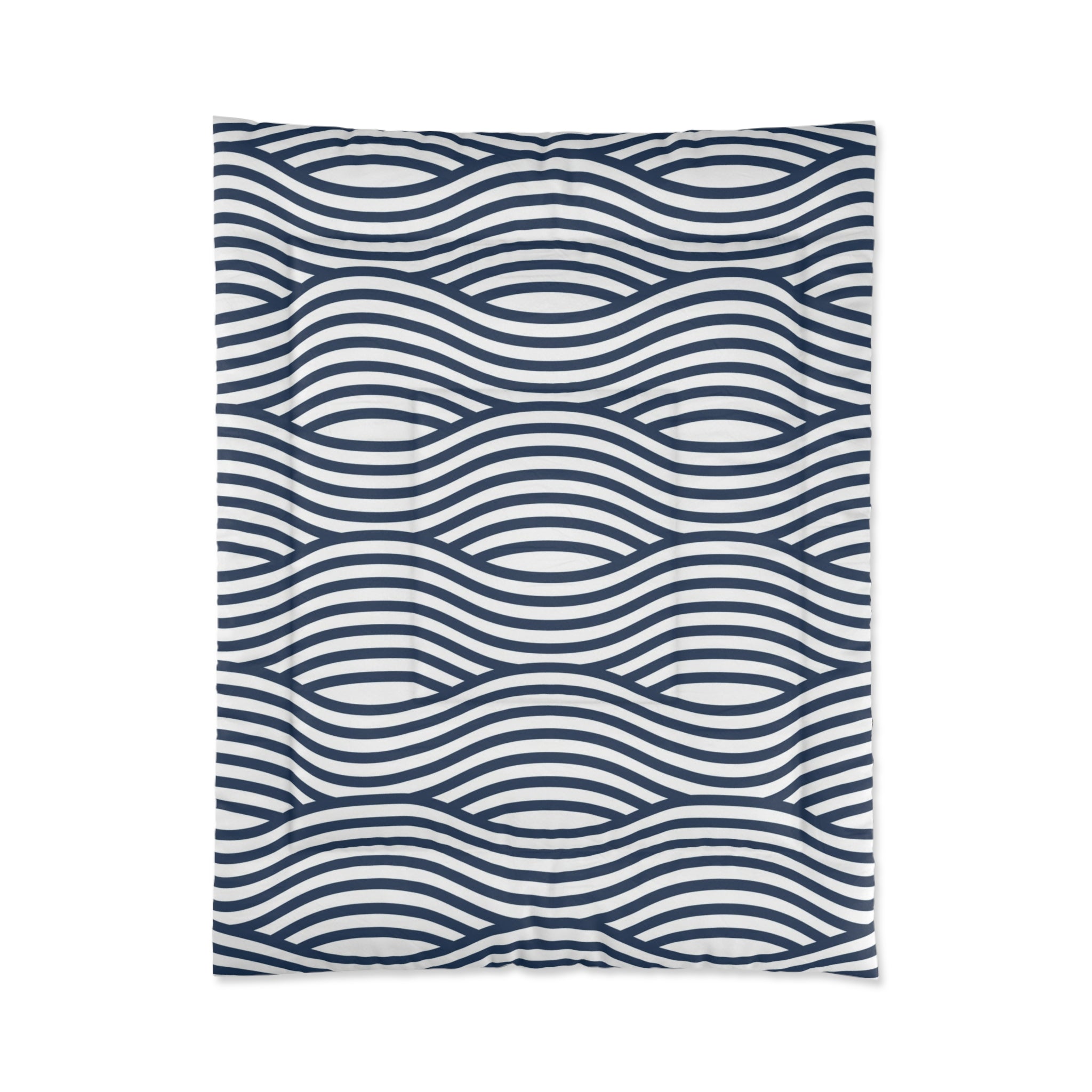 Nautical Wave Comforter - Cozy Bedding for Beach Lovers and Modern Homes