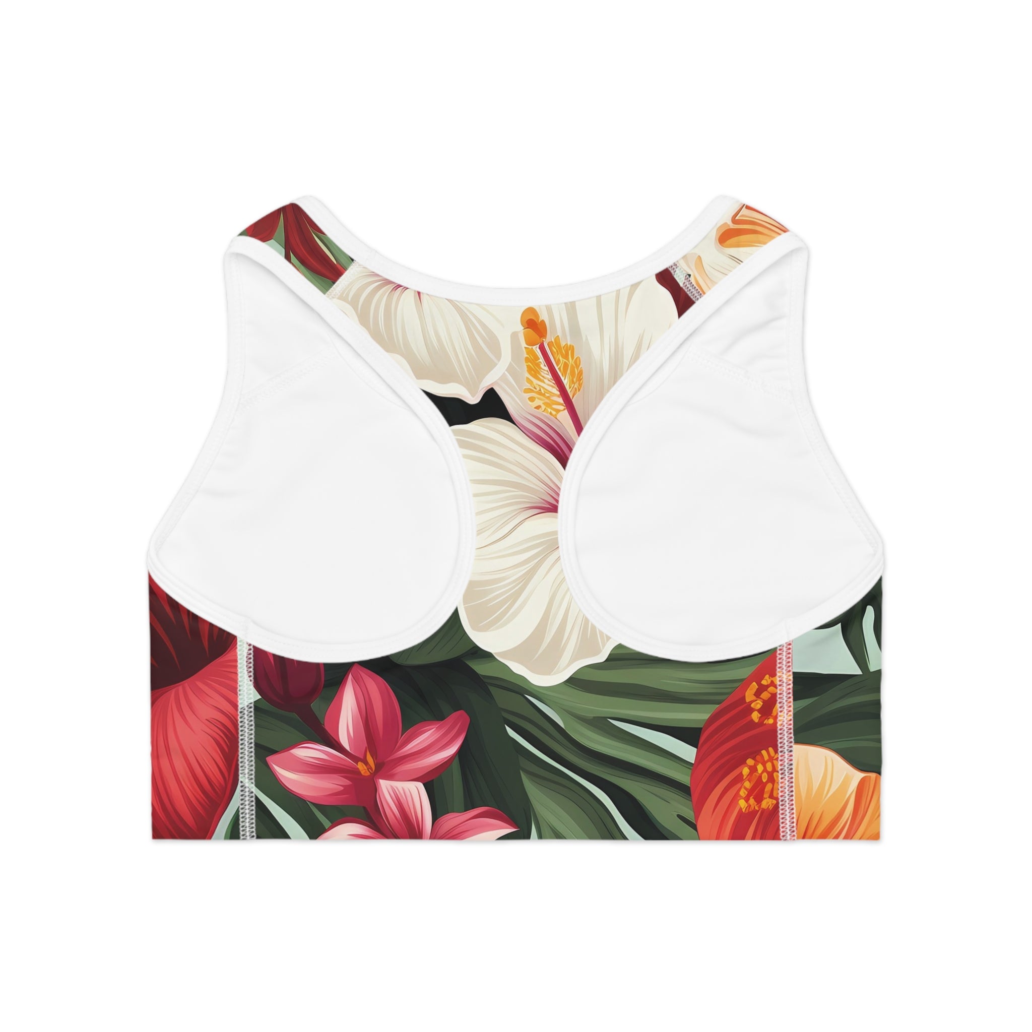 Tropical Floral Sports Bra - Perfect for Yoga & Workout