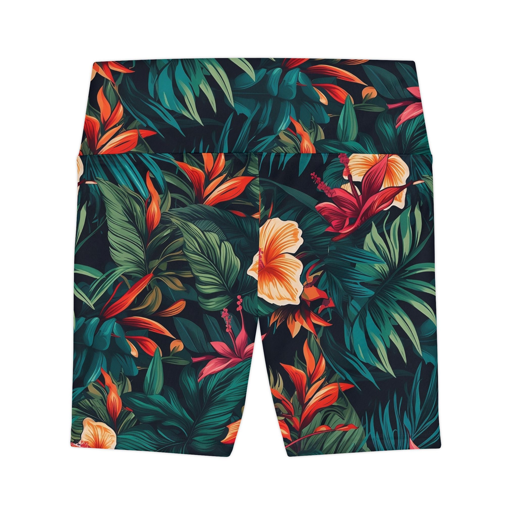 Tropical Floral Women's Workout Shorts - Perfect for Fitness and Outdoor Activities