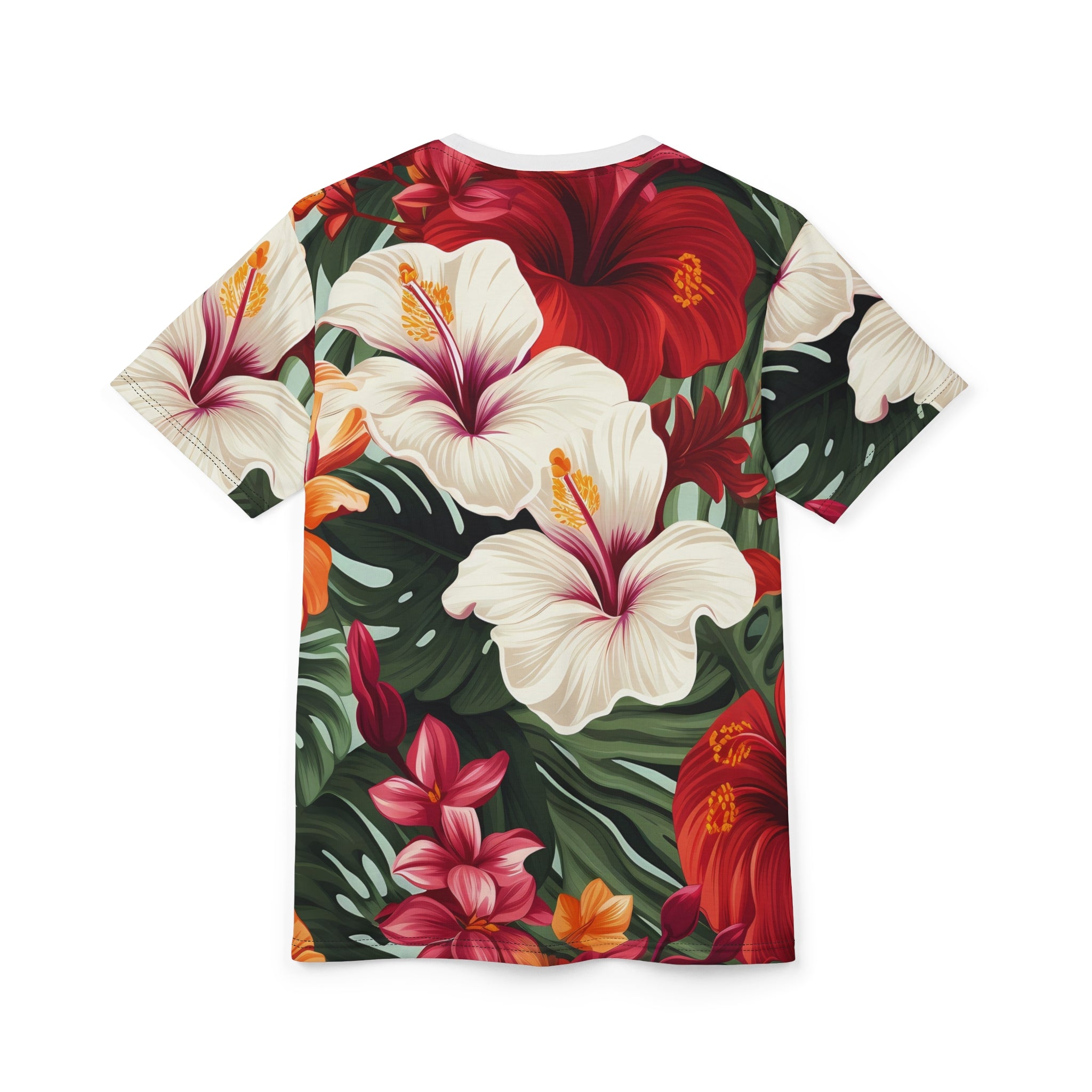 Tropical Floral Unisex Tee - Vibrant Hibiscus Design