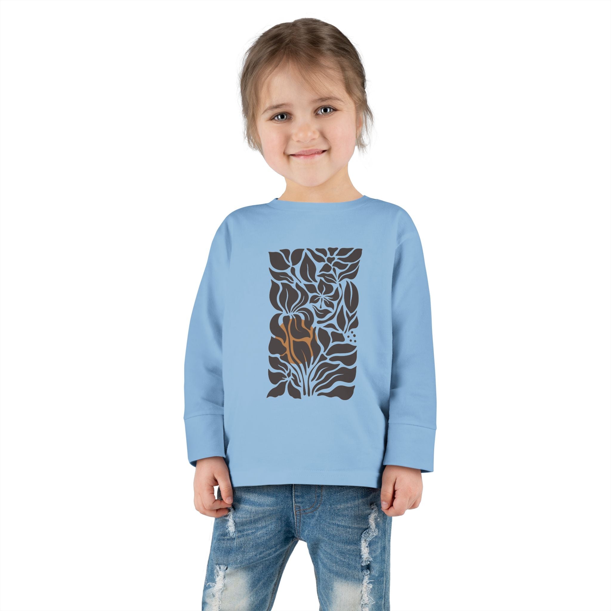 Botanical Toddler Long Sleeve Tee - Cute Nature-Inspired Design for Kids