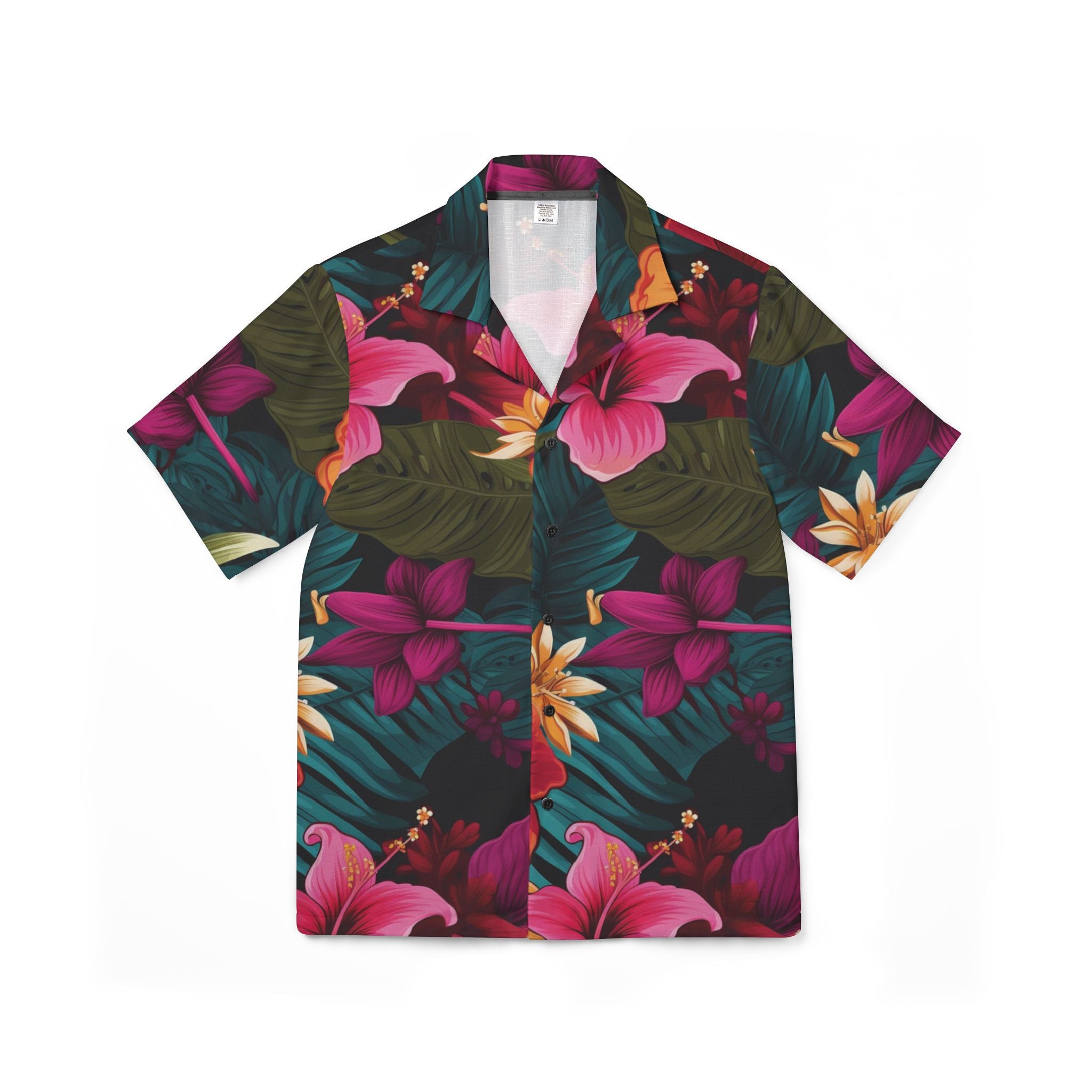 Tropical Floral Hawaiian Camp Shirt for Men - Perfect for Summer and Beach Parties