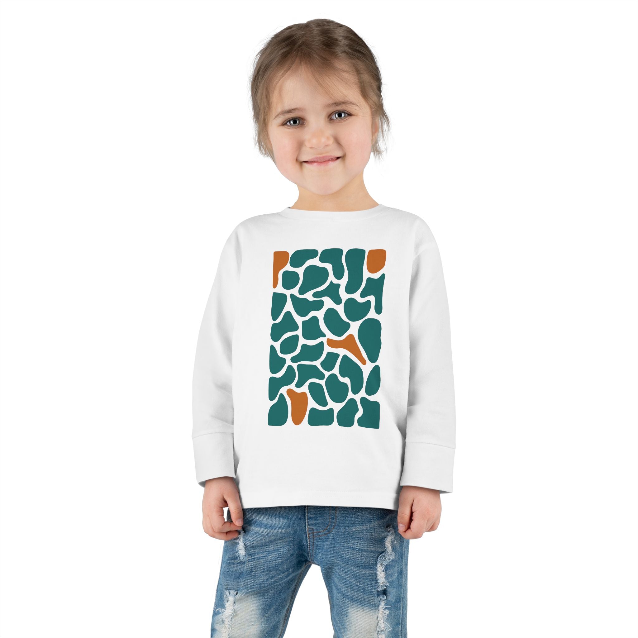 Toddler Long Sleeve Tee - Colorful Abstract Design for Little Ones