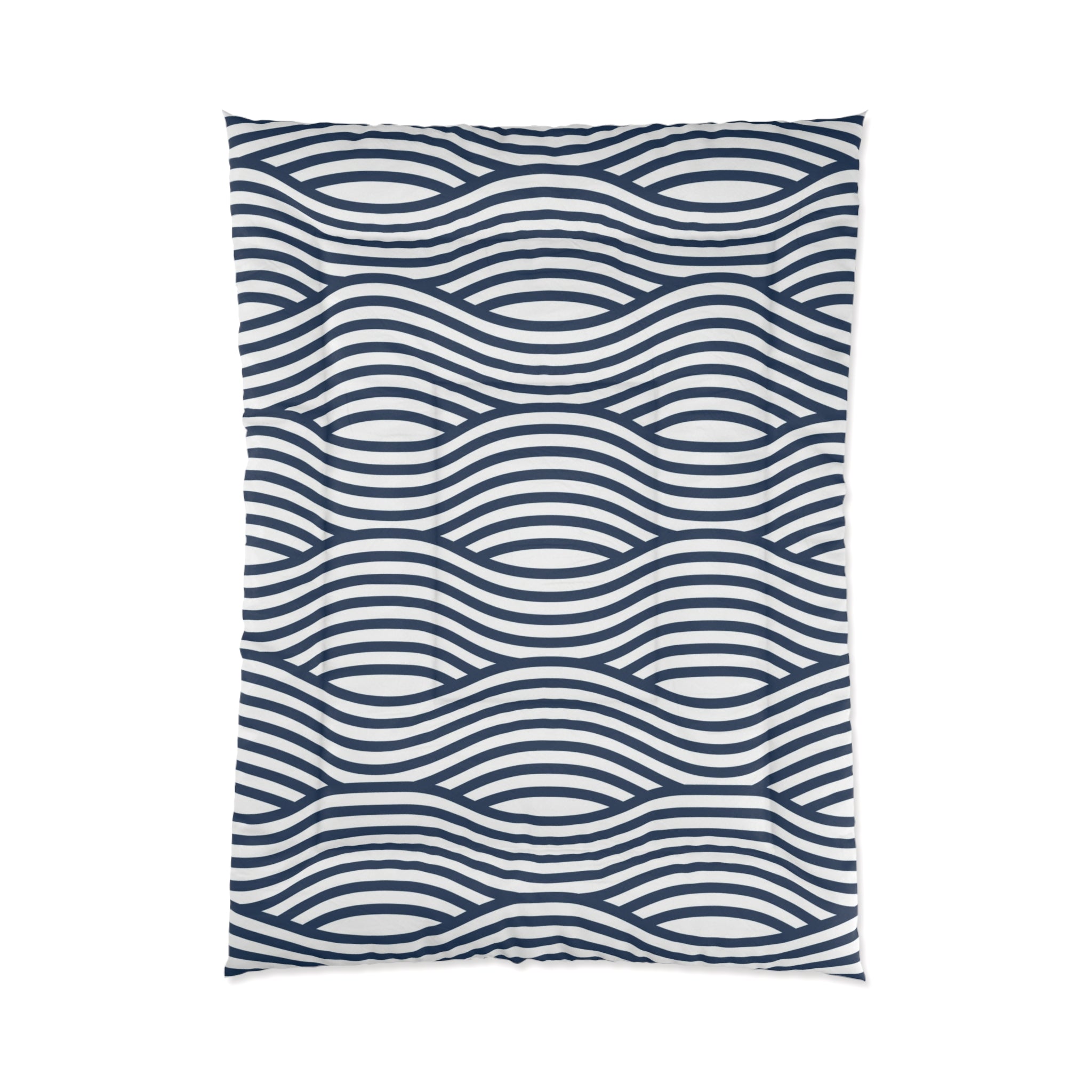 Nautical Wave Comforter - Cozy Bedding for Beach Lovers and Modern Homes
