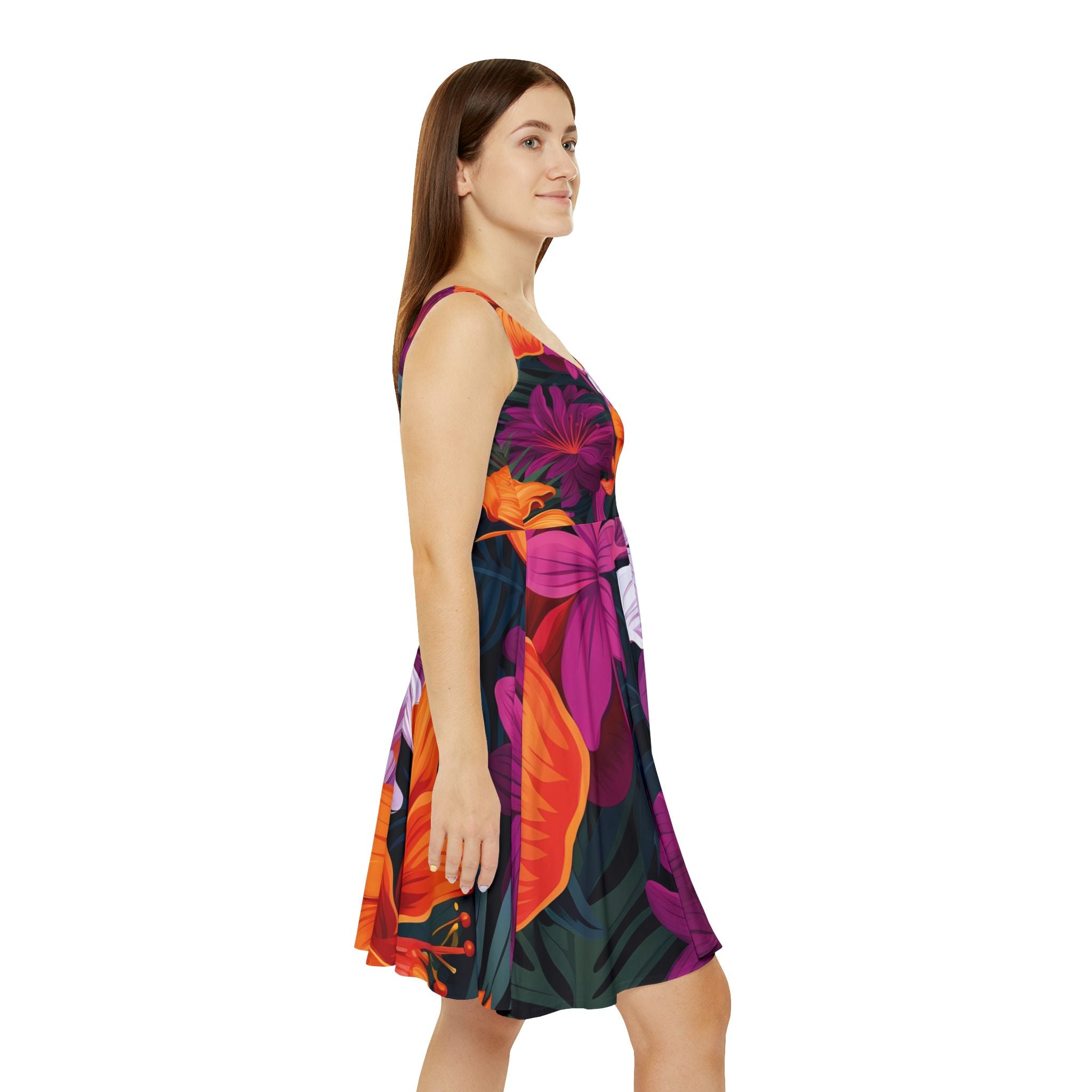 Vibrant Floral Women's Skater Dress - Perfect for Summer Outings
