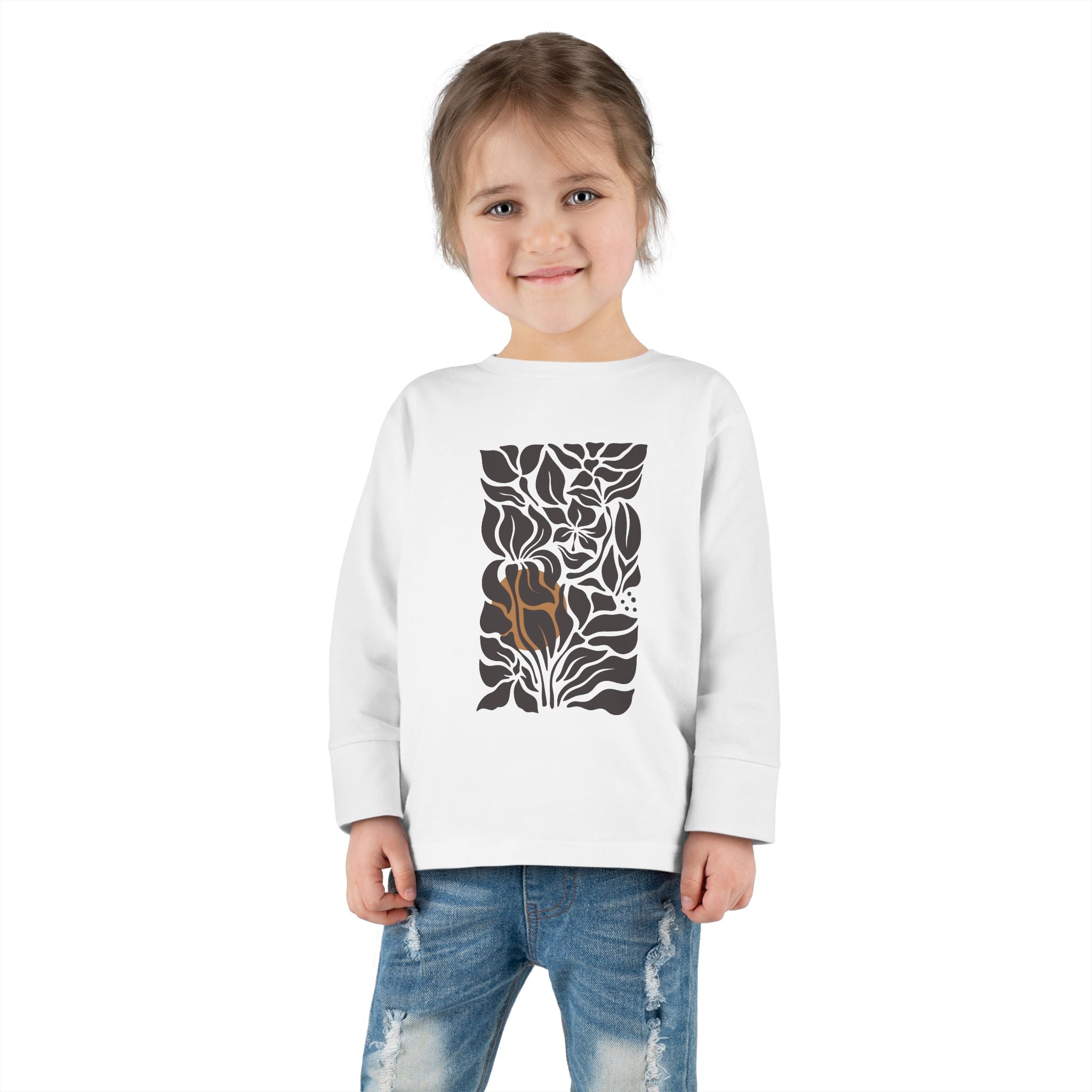 Botanical Toddler Long Sleeve Tee - Cute Nature-Inspired Design for Kids