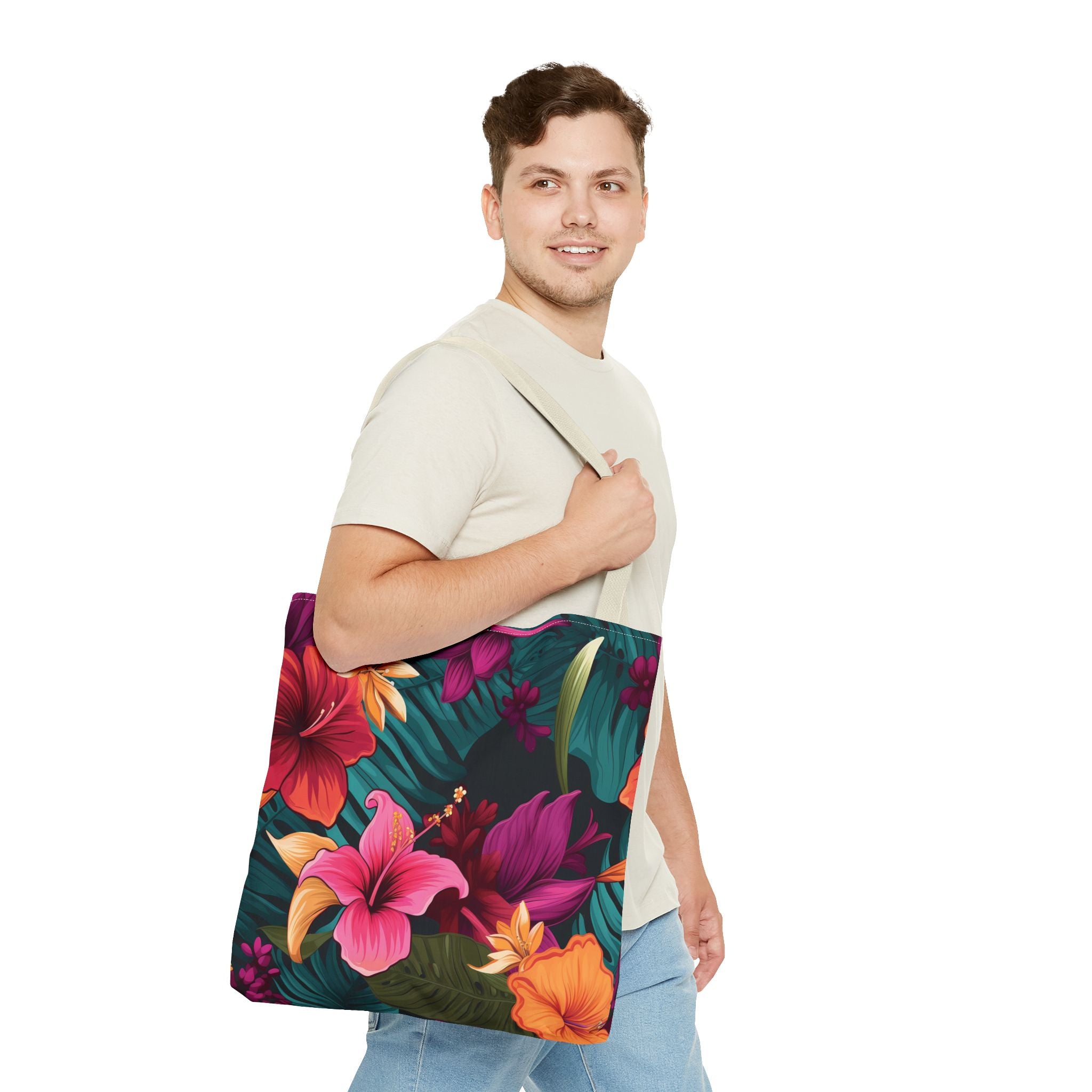 Tropical Floral Tote Bag - Perfect for Beach Days & Summer Outings