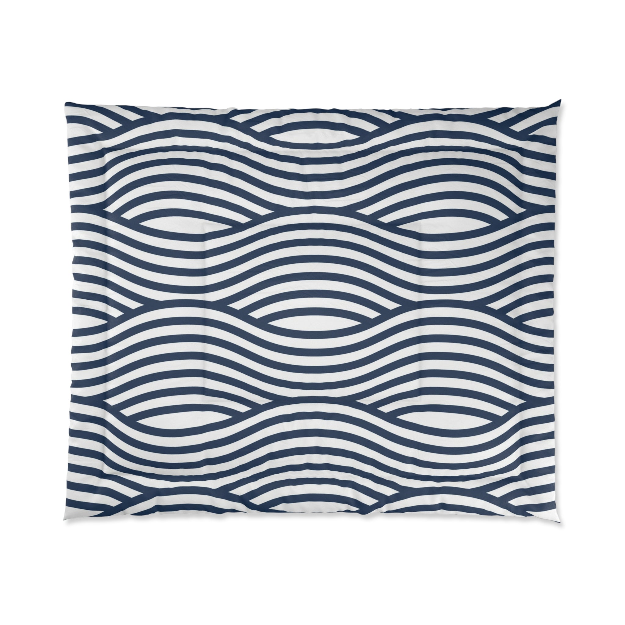 Nautical Wave Comforter - Cozy Bedding for Beach Lovers and Modern Homes
