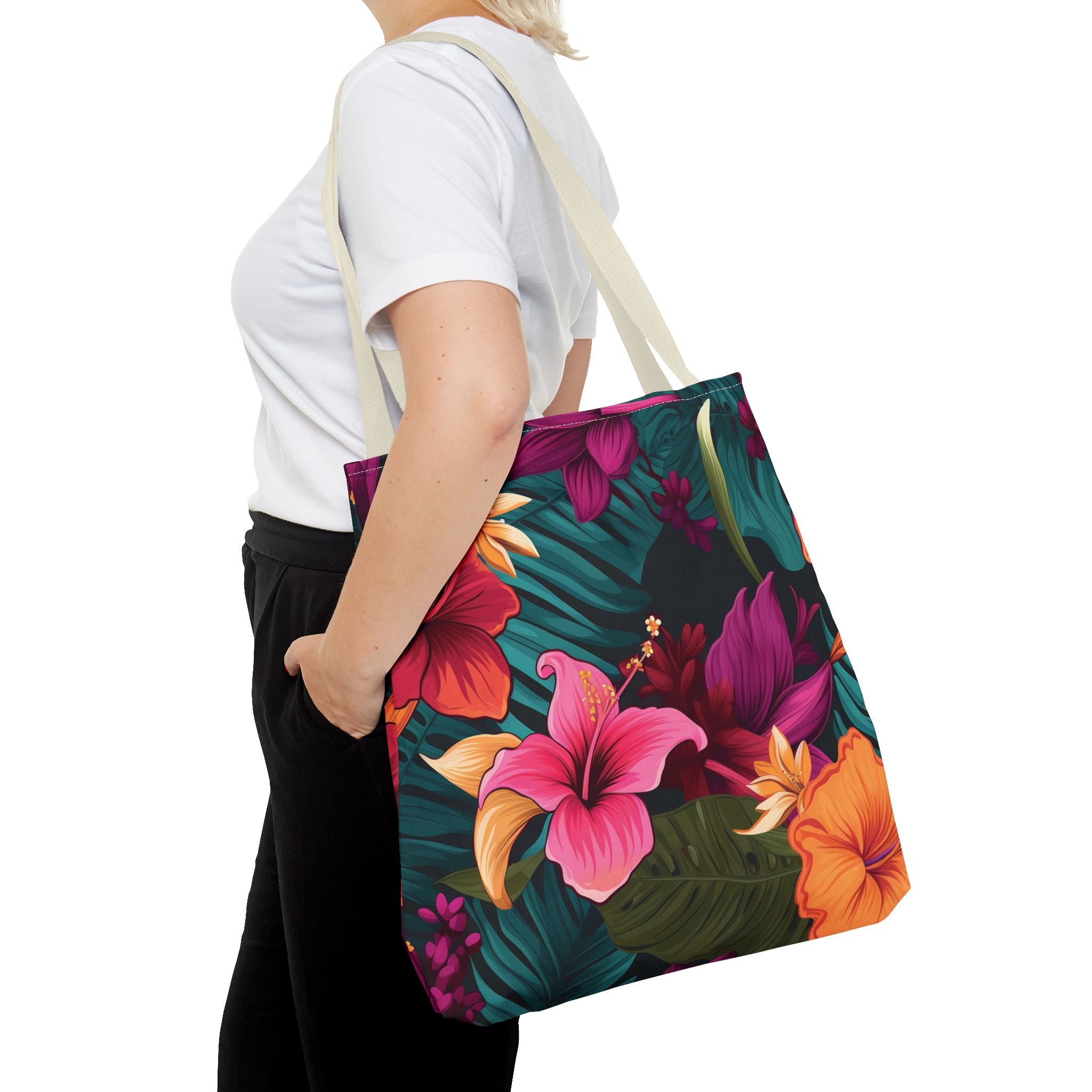 Tropical Floral Tote Bag - Perfect for Beach Days & Summer Outings