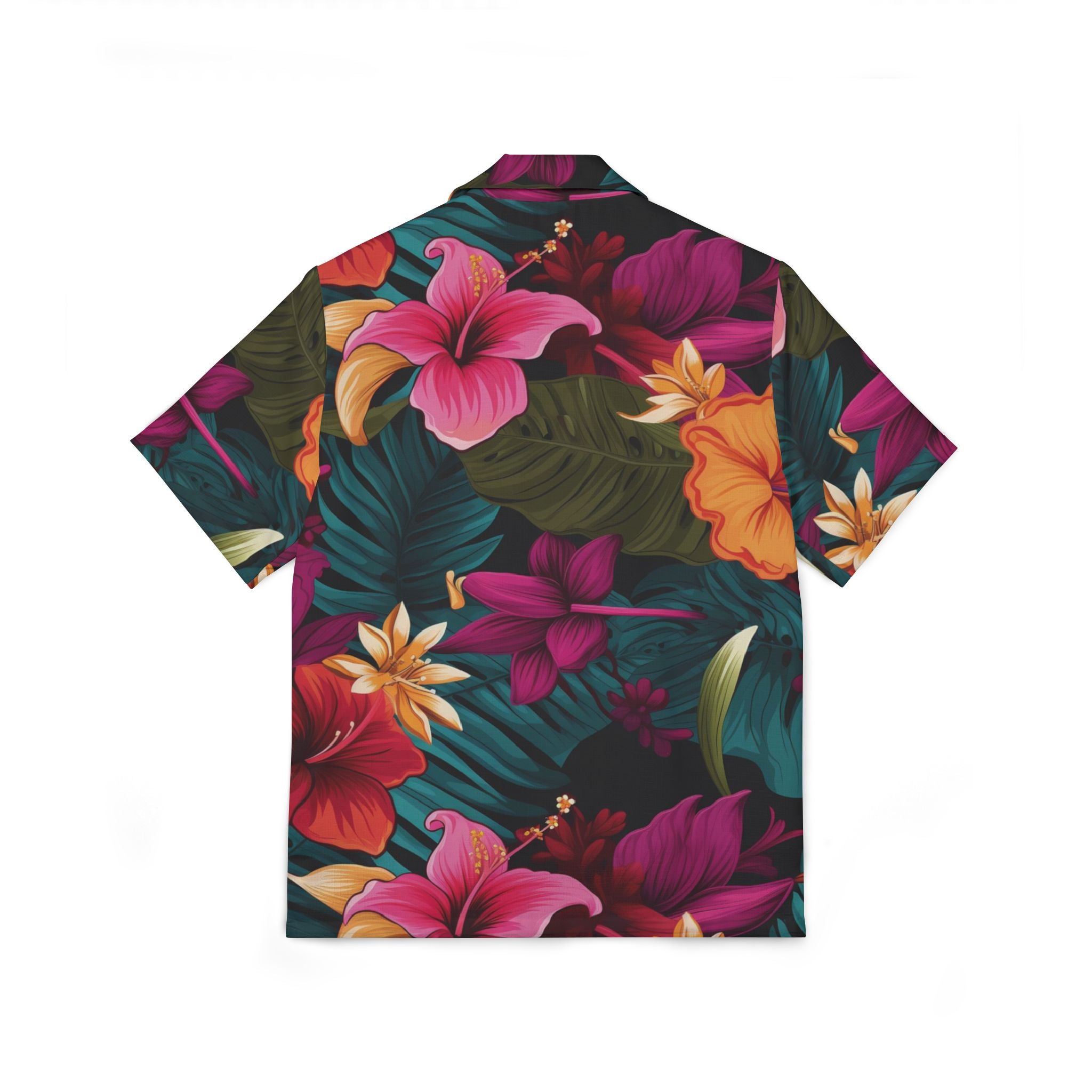 Tropical Floral Hawaiian Camp Shirt for Men - Perfect for Summer and Beach Parties