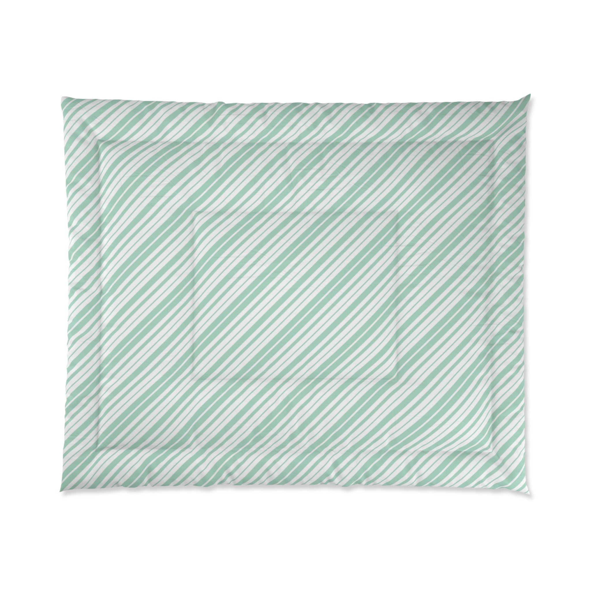 Striped Comforter - Cozy Green Bedding for a Relaxing Bedroom