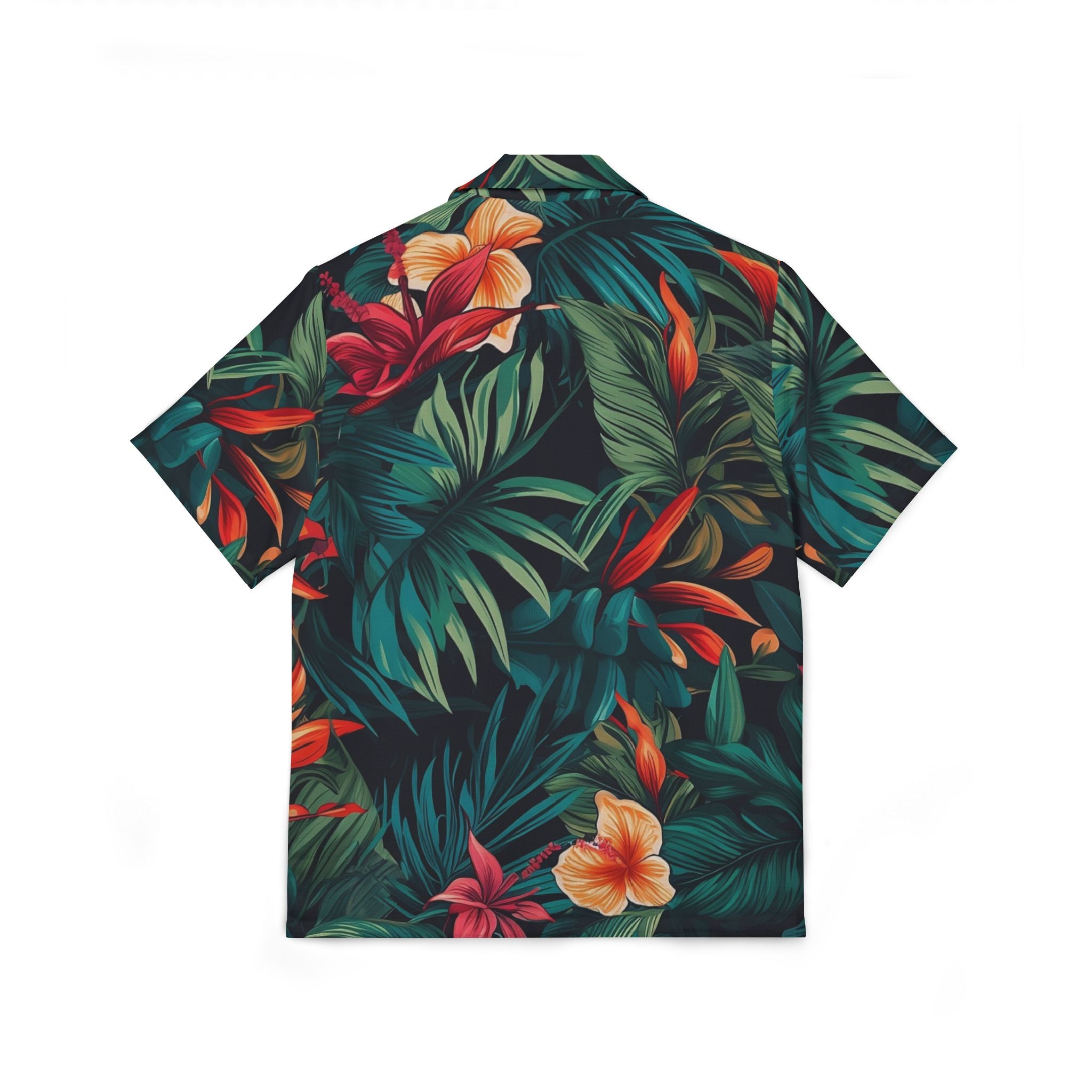 Men's Hawaiian Camp Shirt - Tropical Floral Print for Summer Vibes