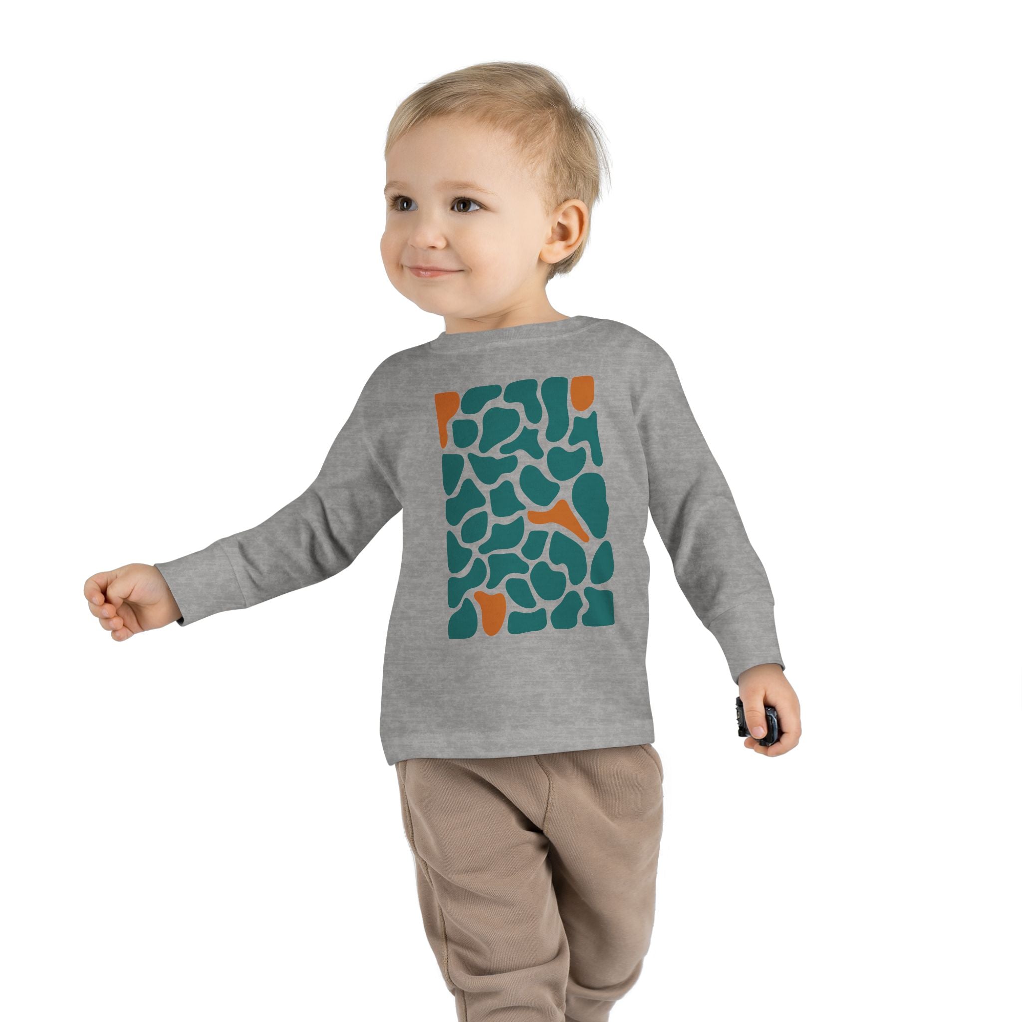 Toddler Long Sleeve Tee - Colorful Abstract Design for Little Ones