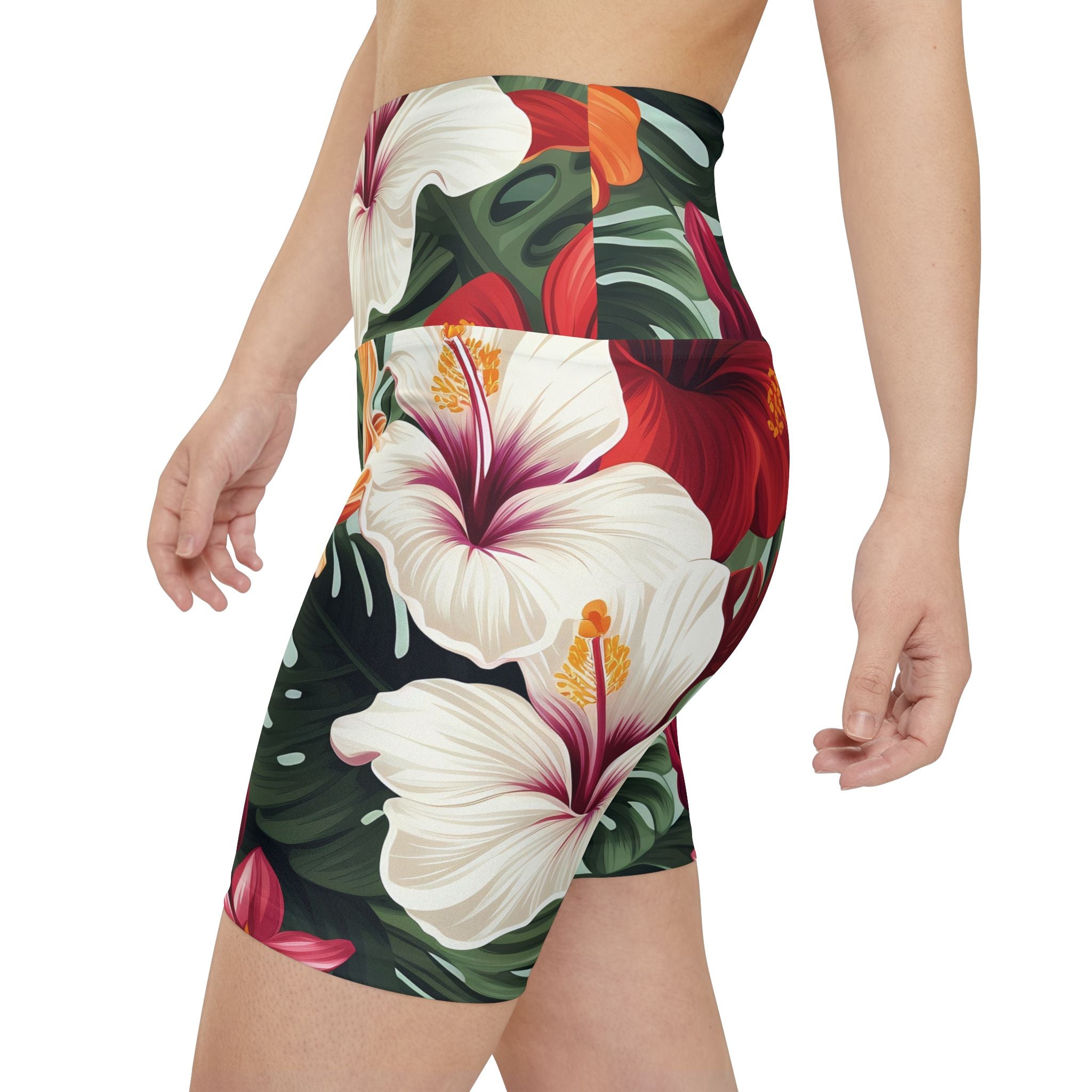 Tropical Floral Women's Workout Shorts | Fitness Activewear | Summer Vibes