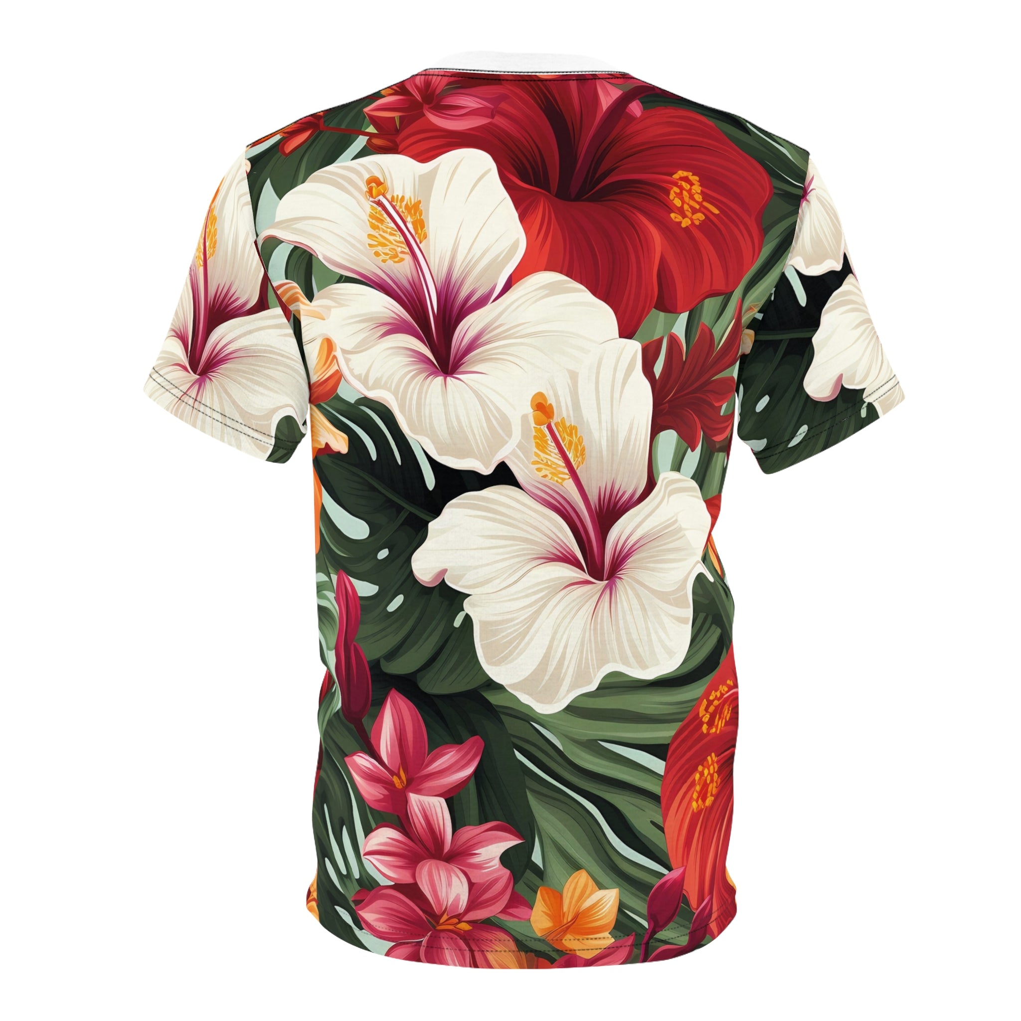 Tropical Floral Unisex Tee - Vibrant Hibiscus Design