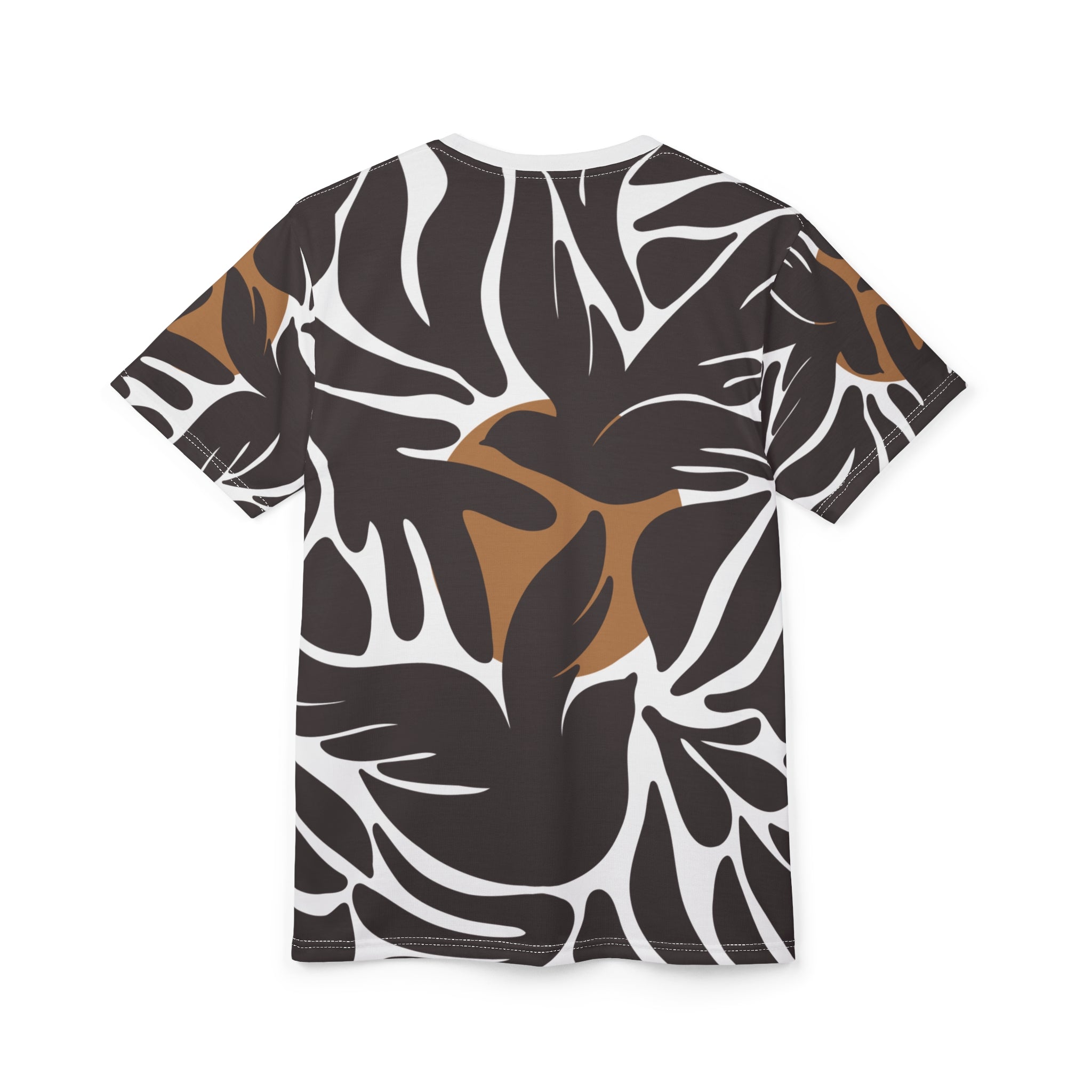 Stylish Unisex Cut & Sew Tee with Tropical Leaf Print