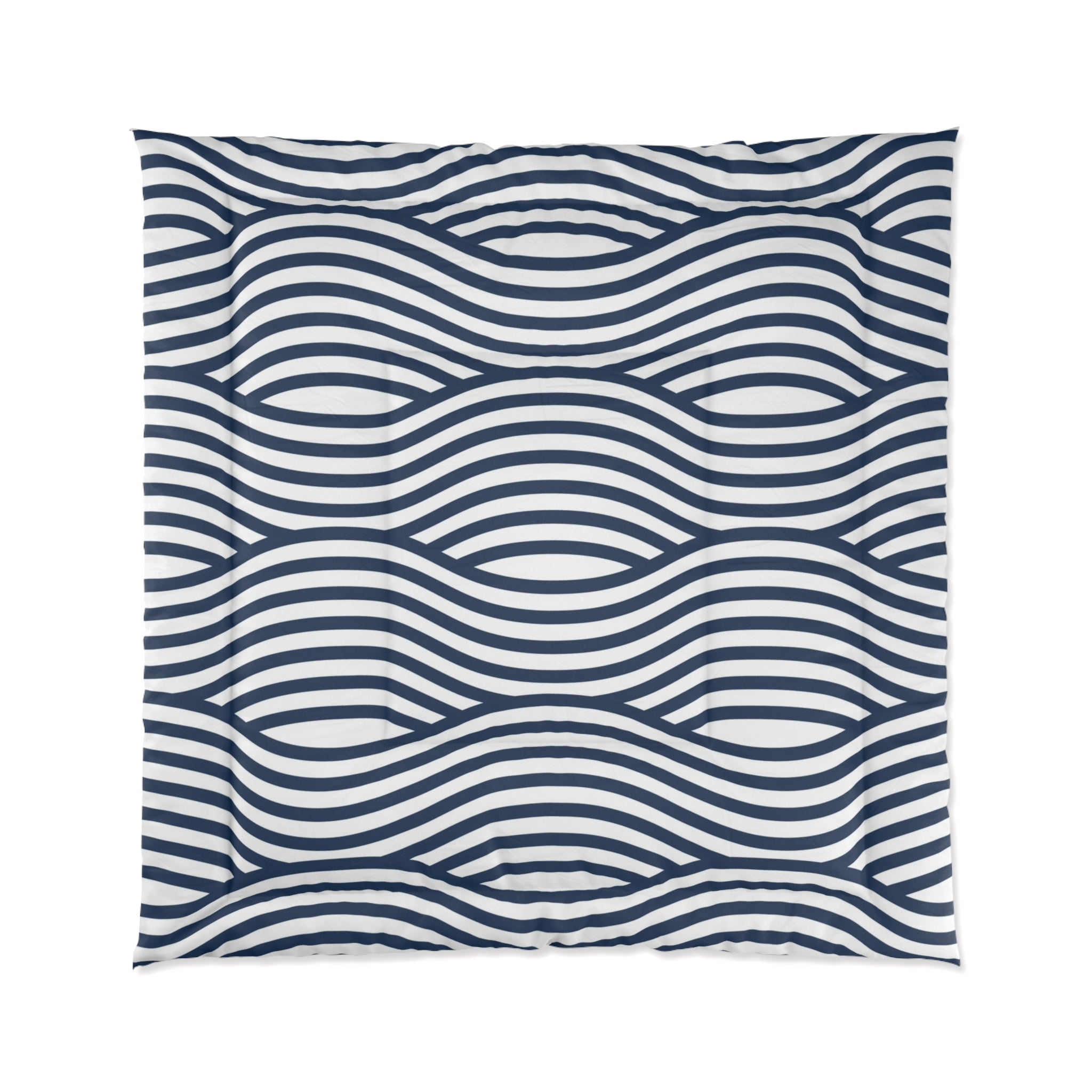 Nautical Wave Comforter - Cozy Bedding for Beach Lovers and Modern Homes