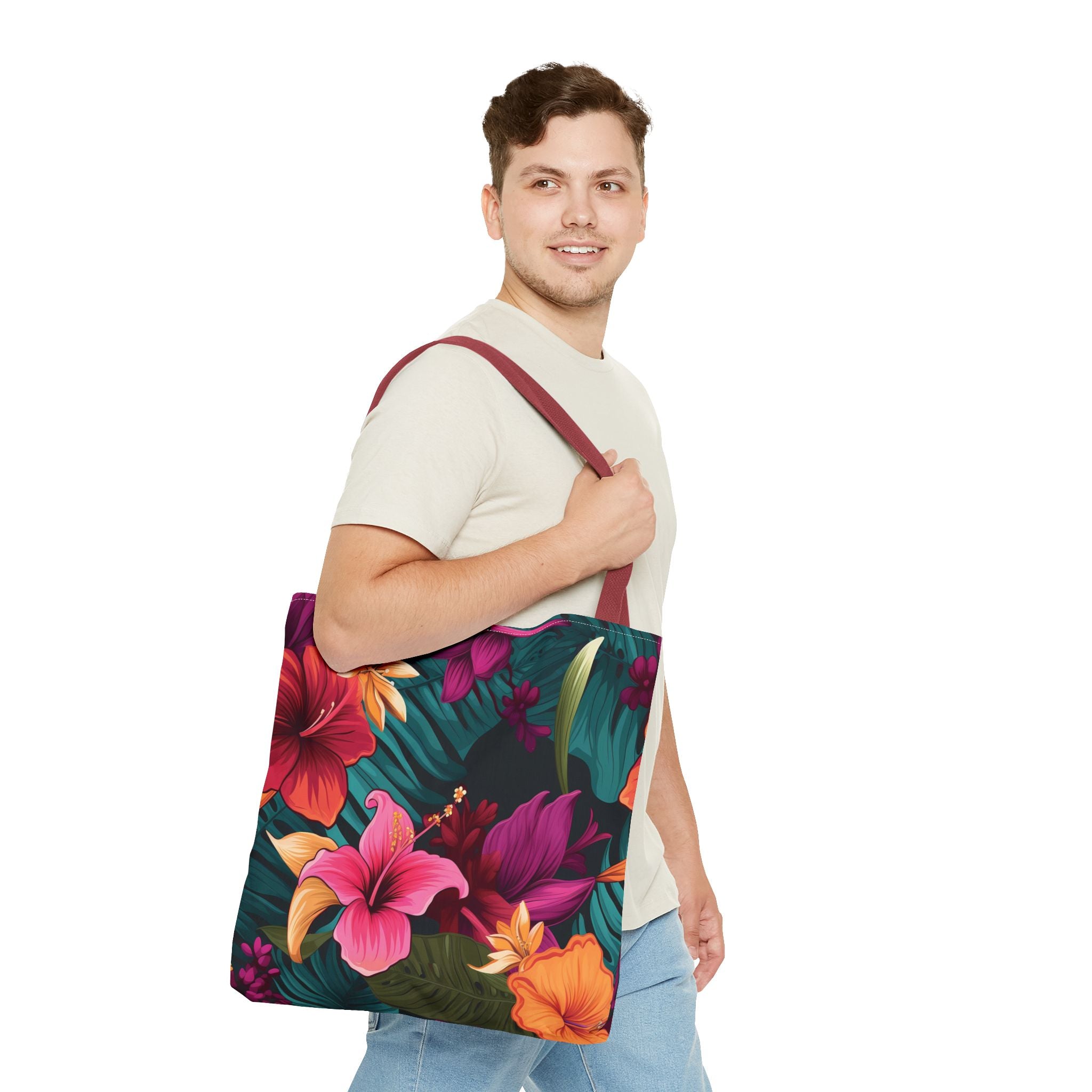 Tropical Floral Tote Bag - Perfect for Beach Days & Summer Outings