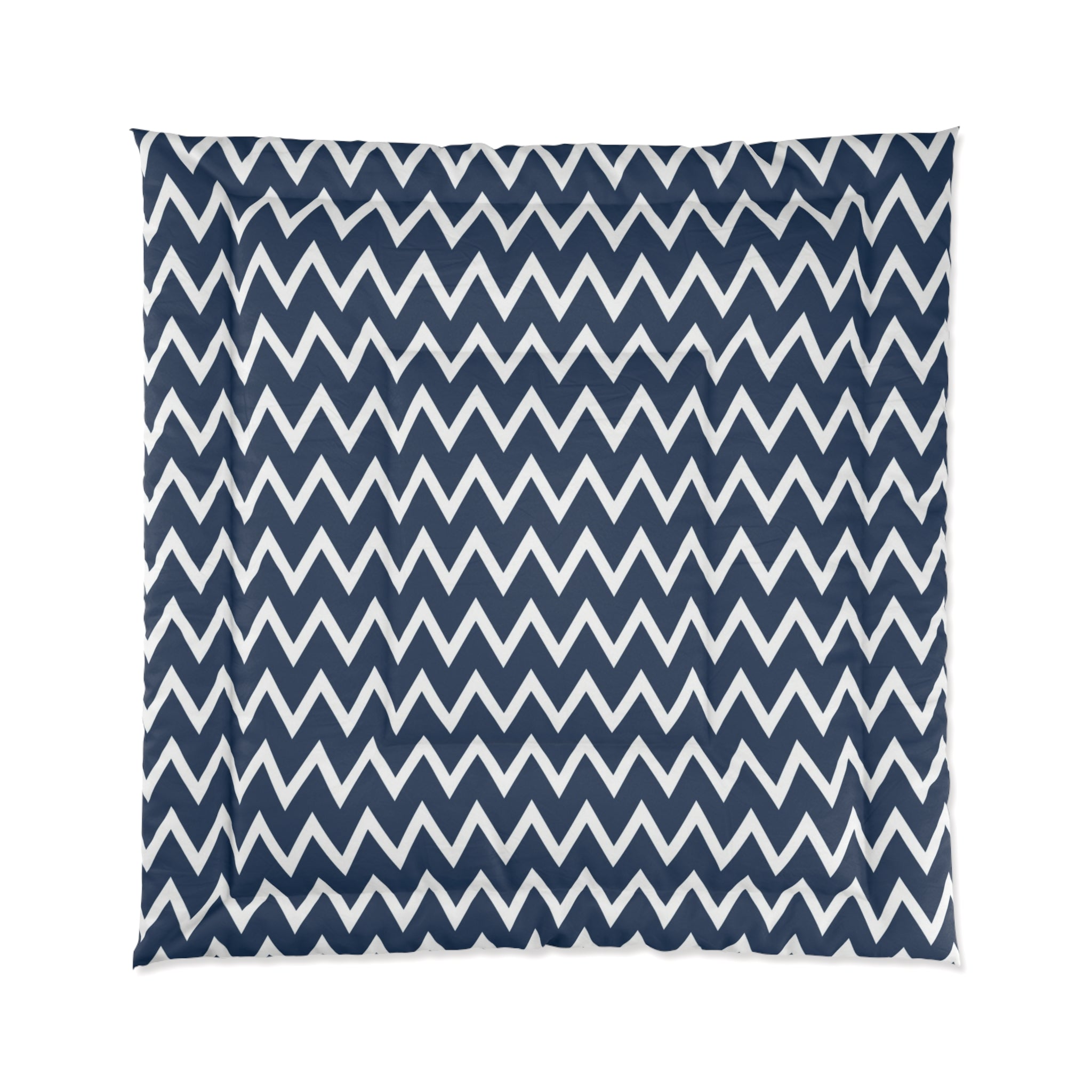 Navy Zigzag Comforter for Cozy Living Spaces