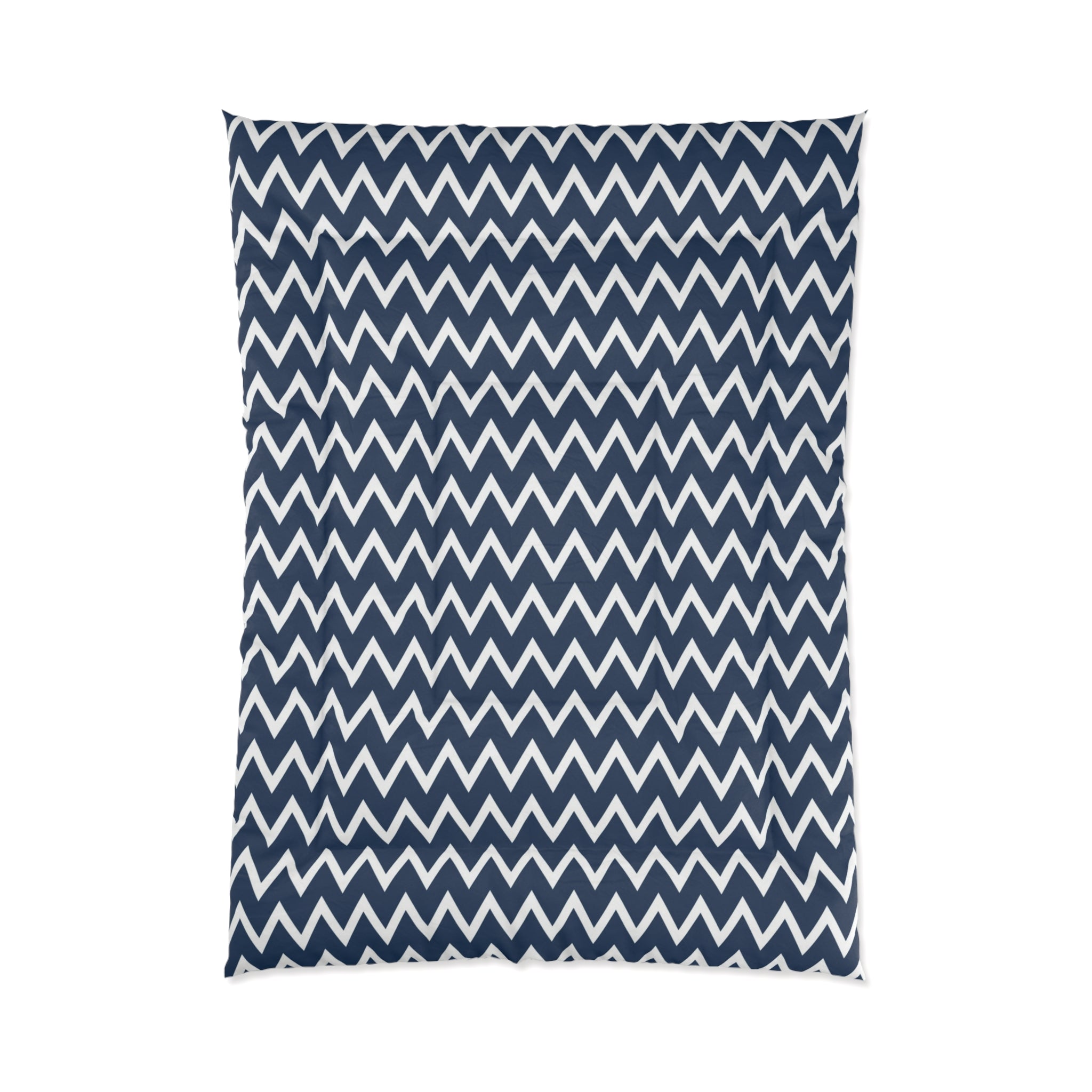 Navy Zigzag Comforter for Cozy Living Spaces