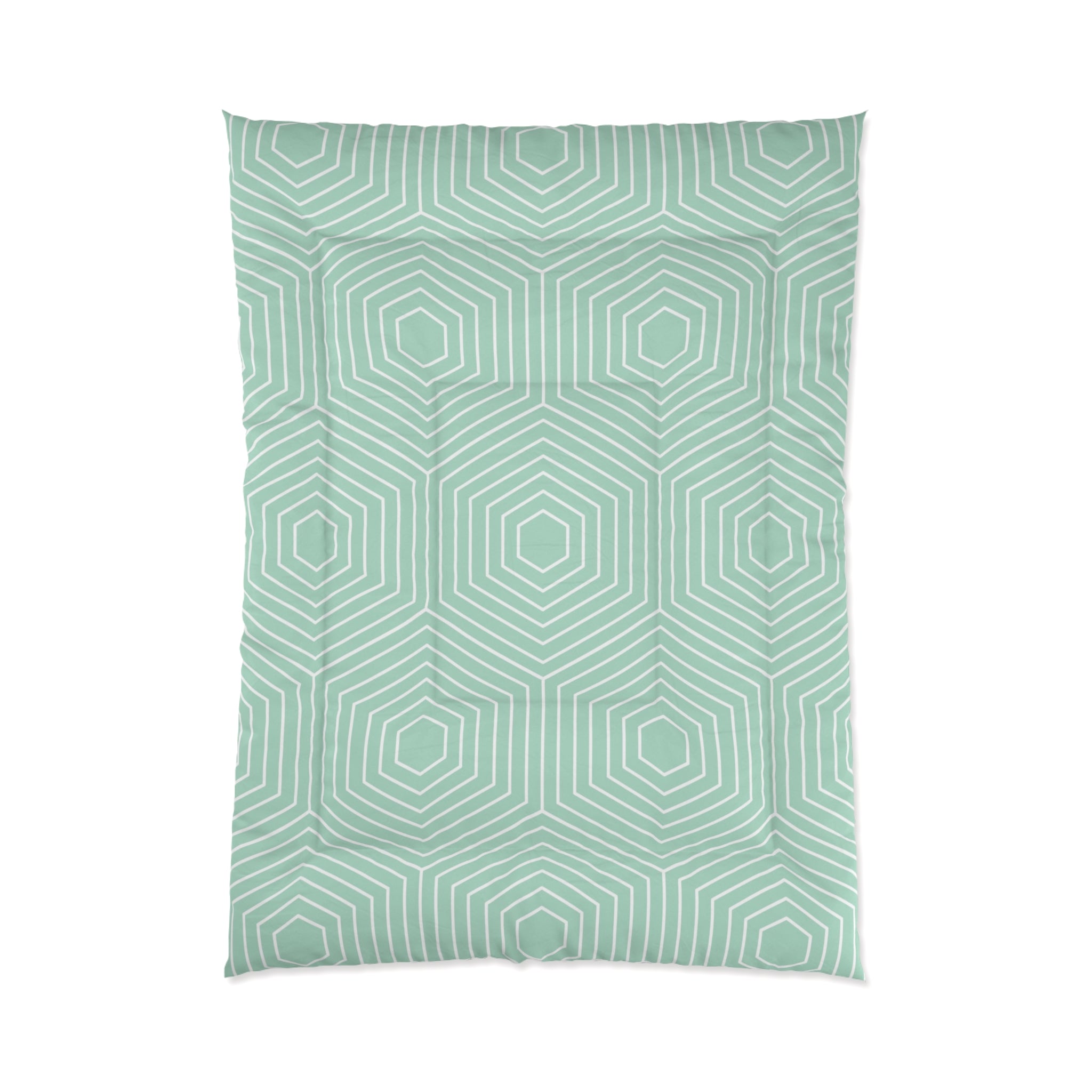 Geometric Pattern Comforter - Modern Mint Green Bedding for Cozy Bedrooms