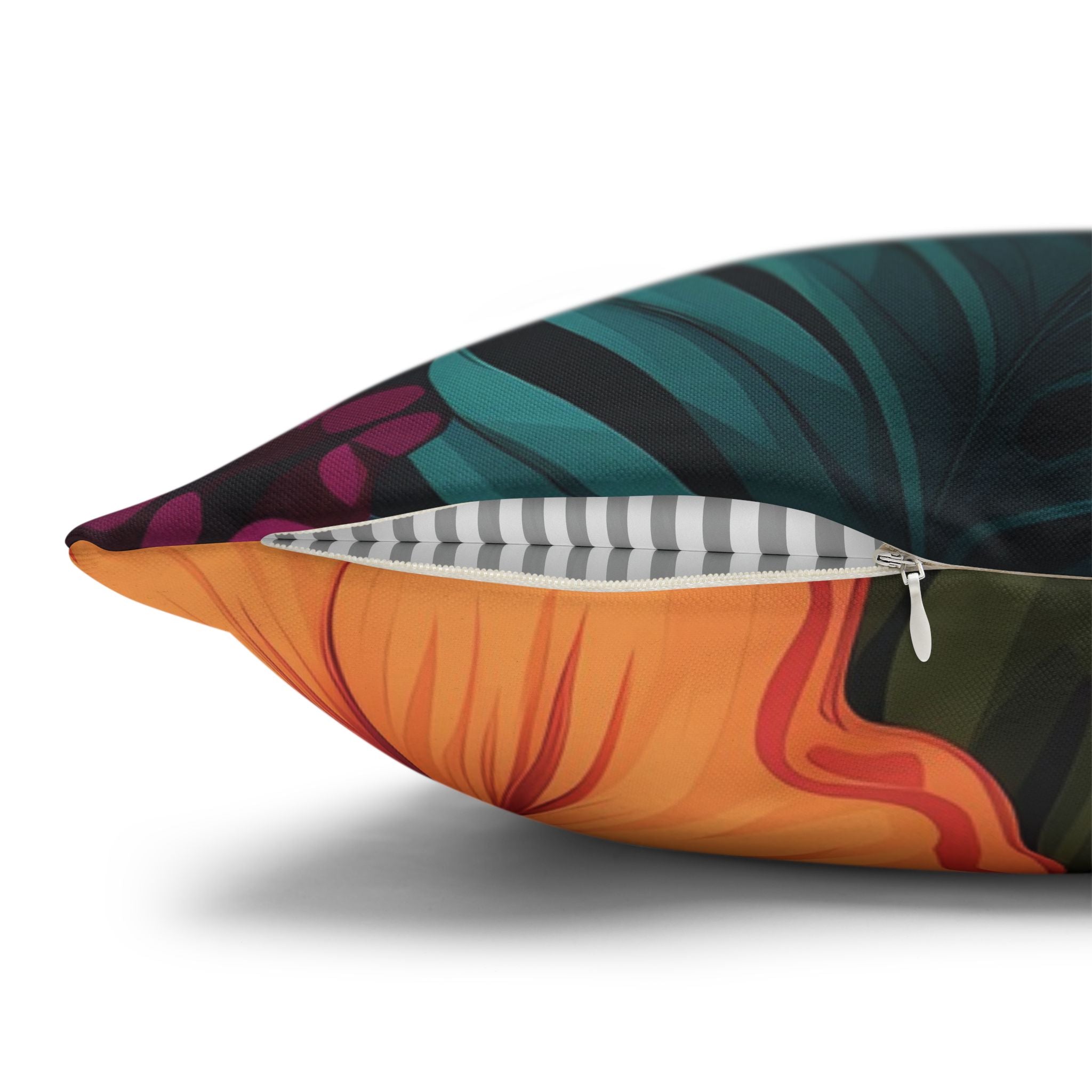 Tropical Floral Square Pillowcase - Vibrant Home Decor for Summer Vibes