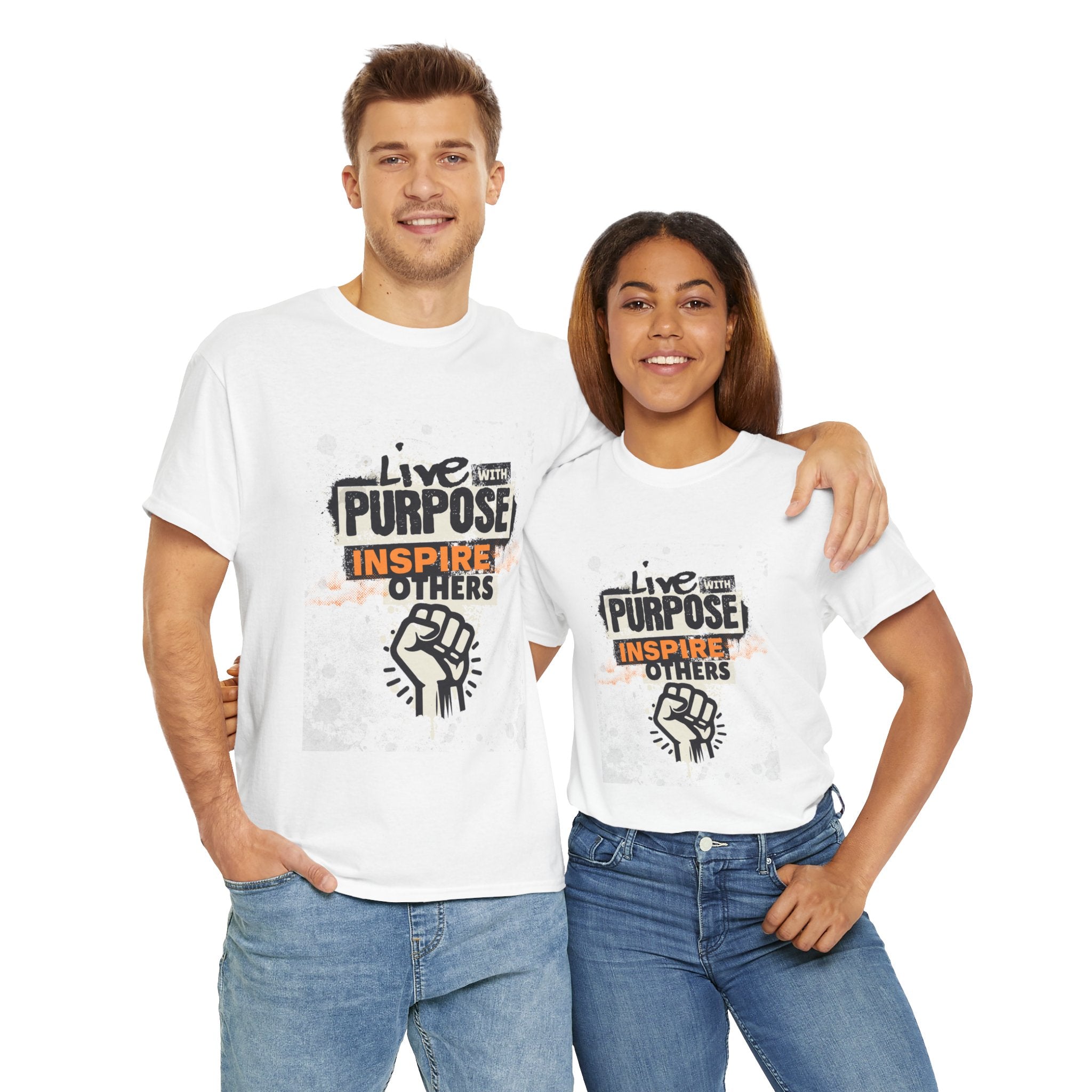 Live with Purpose Unisex Heavy Cotton Tee - Inspire Others Tee Shirt
